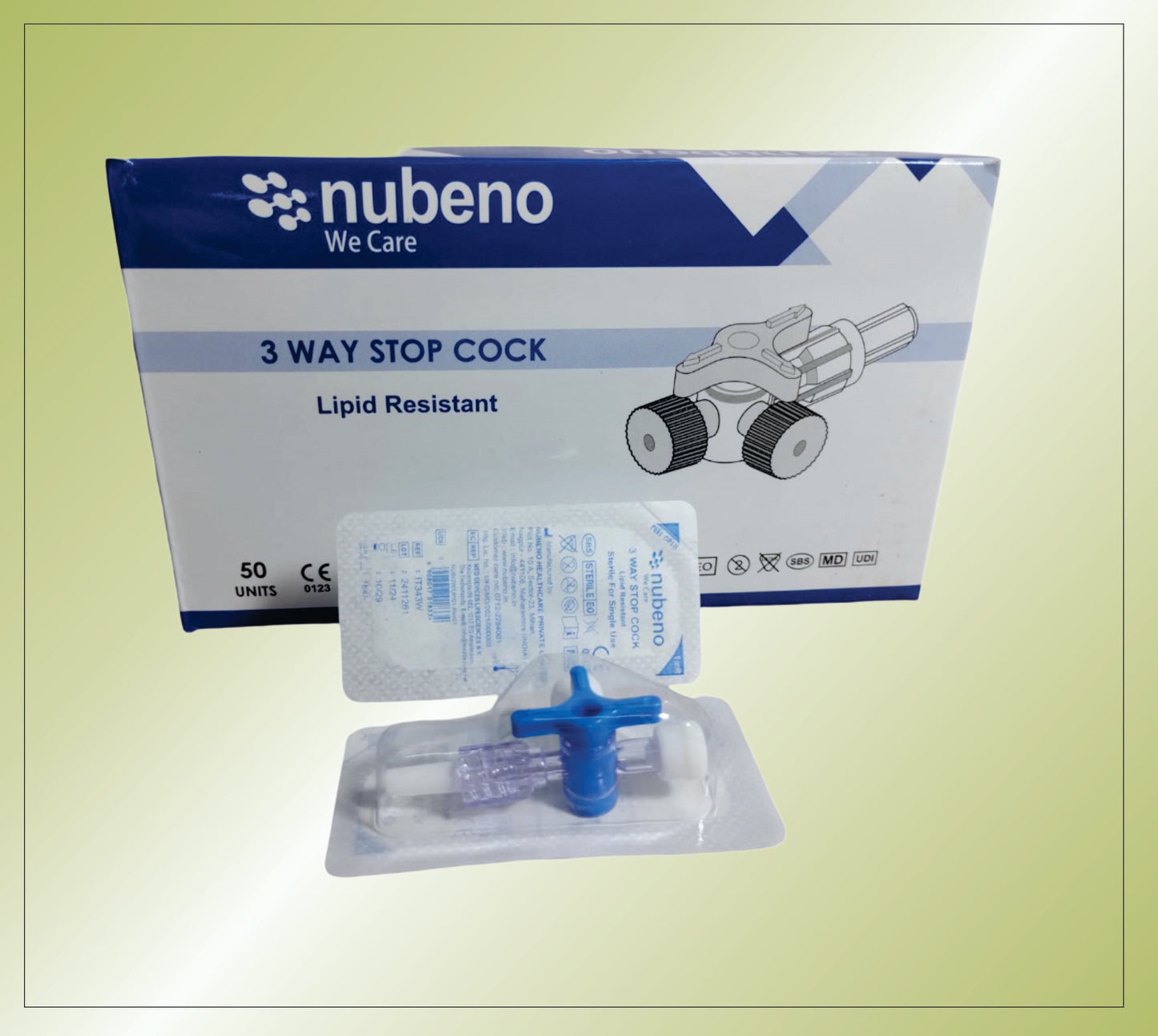 NUBENO 3 WAY STOP COCK (BLISTER PACK) by Nubeno