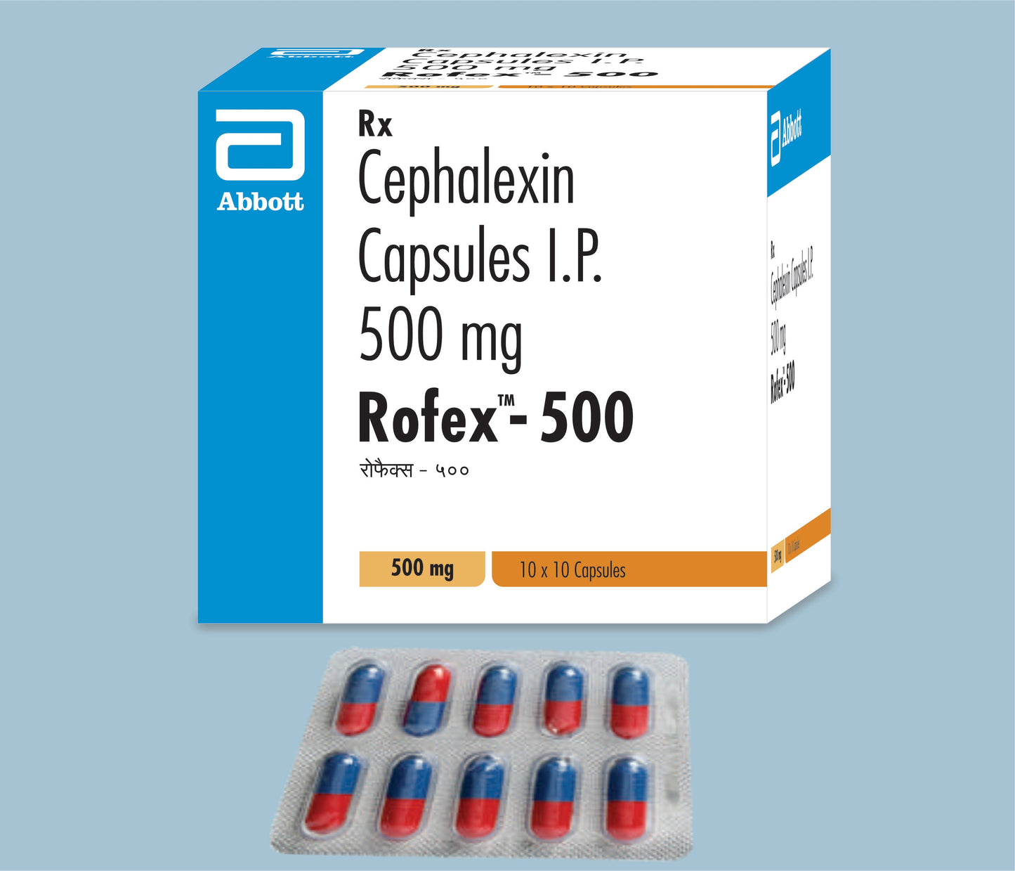Rofex 500mg Capsules (10 Caps) (Cephalexin 500mg) by Abbott