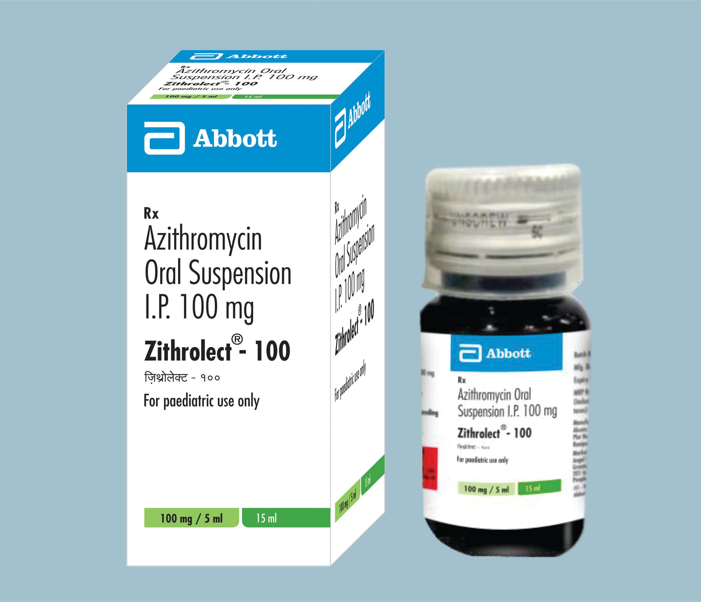 Zithrolect -100 Suspension (15 ml) (Azithromycin Oral Suspension 100mg) by Abbott