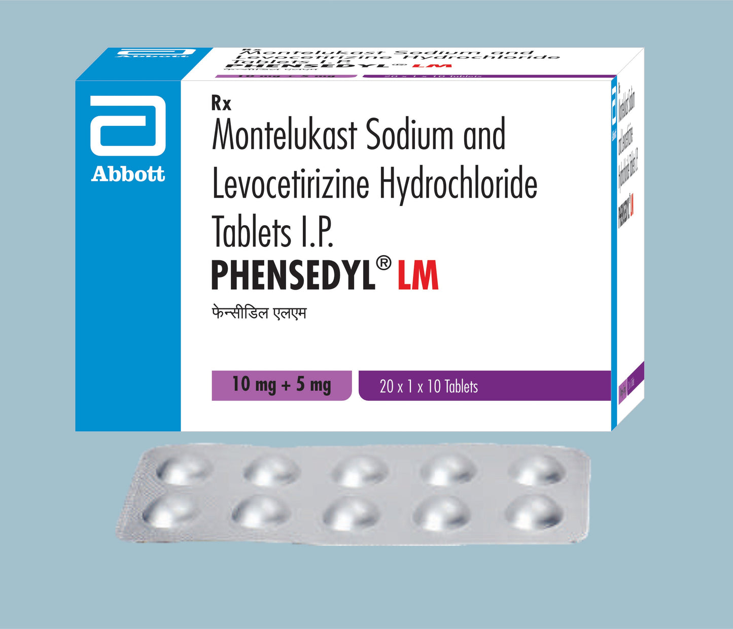 Phensedyl LM Tablets (10Tabs) (Montelukast 10mg & Levocetirizine 5mg Tablets) by Abbott