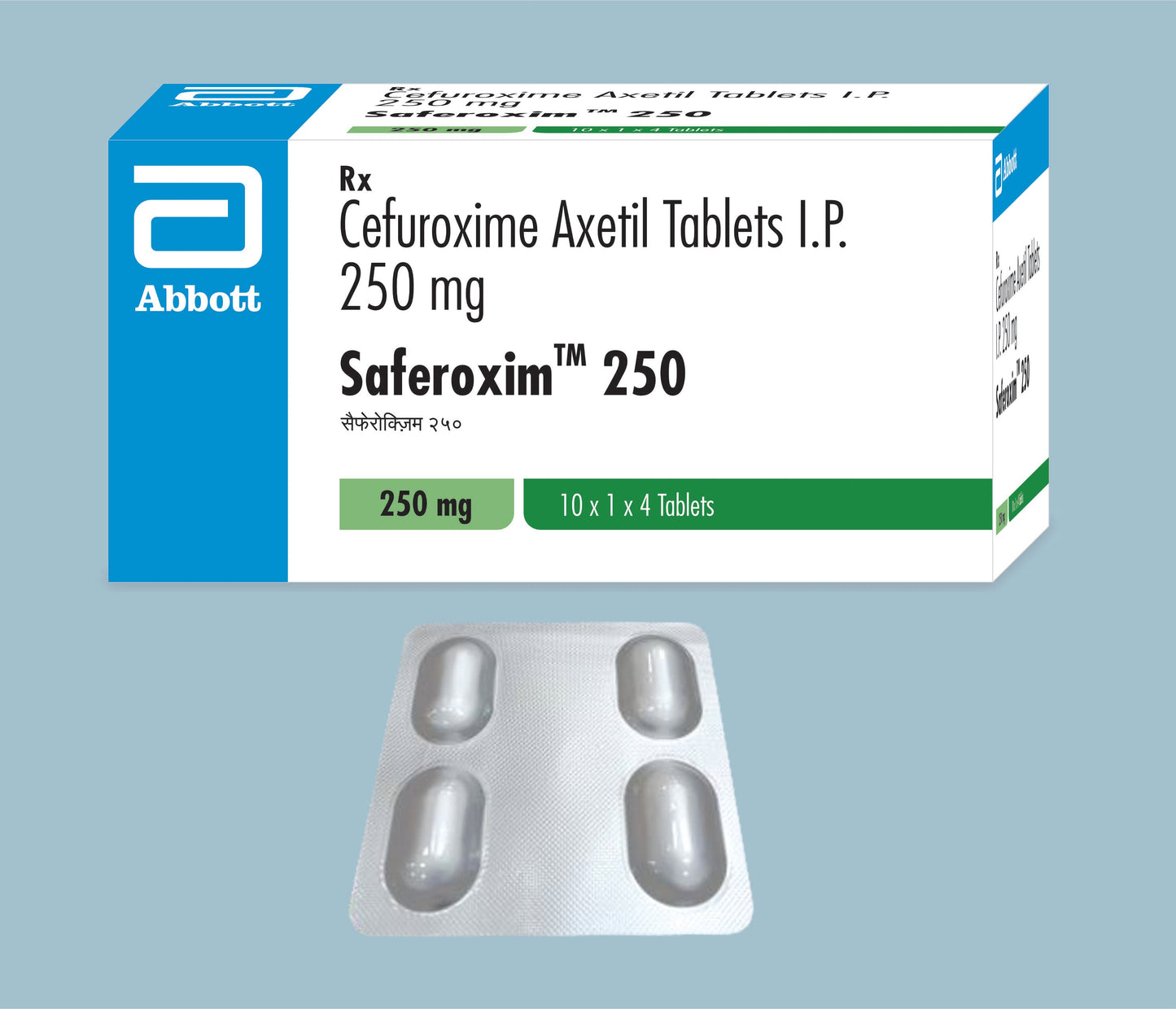 Saferoxim 250 Tablets (4 Tabs) (Cefuroxim Axetil 250mg) by Abbott