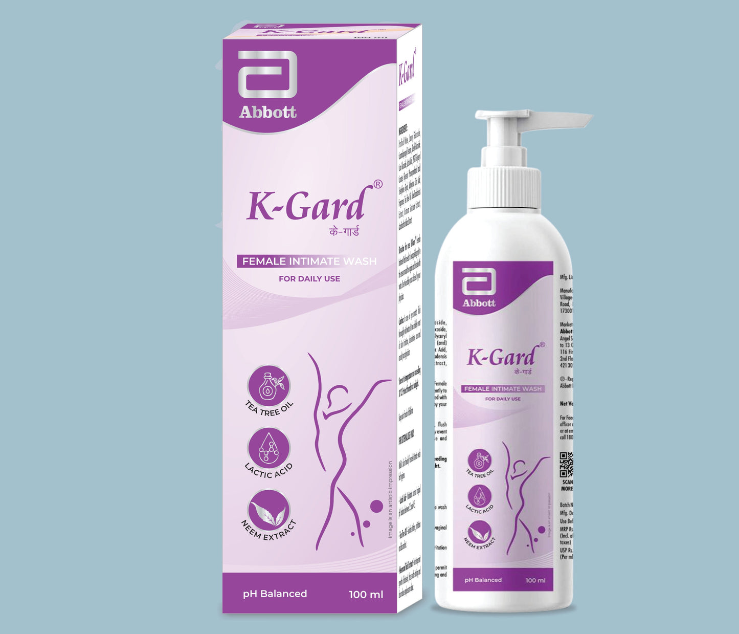 Abbott'tan K-Gard Kadın Genital Bölge Yıkama Jeli (100ml) (Laktik Asit, Çay Ağacı Yağı ve Neem Özü İçerir)