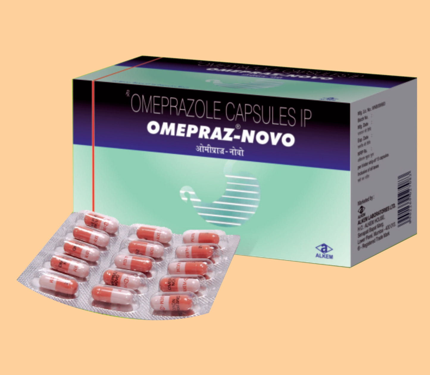 OMEPRAZ NOVO (15'S) (15's Omeprazole 20 mg by Alkem