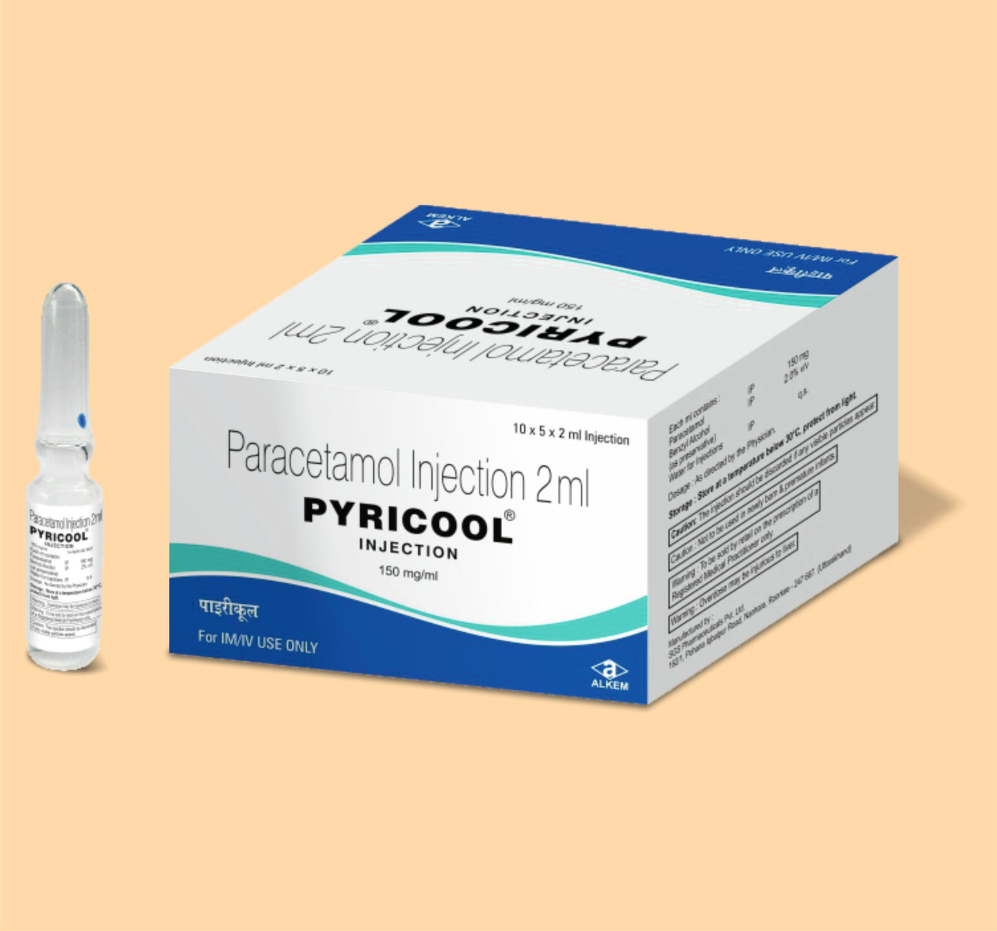 PYRICOOL INJECTION (2ML) AMPOULE (2 ml Amp Paracetamol 150 mg by Alkem