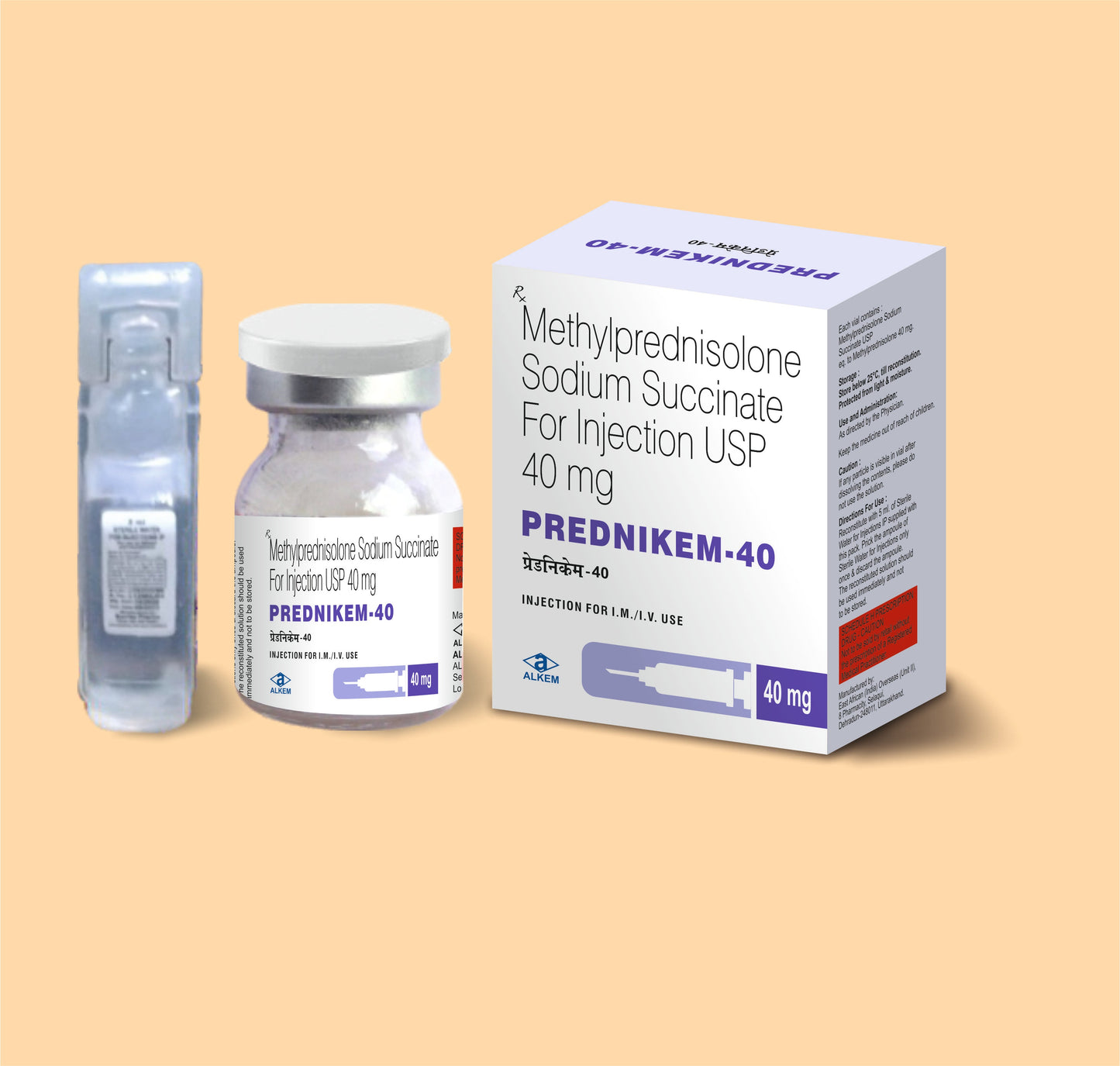 PREDNIKEM 40 (VIAL) (Vial Methylprednisolone 40 mg by Alkem