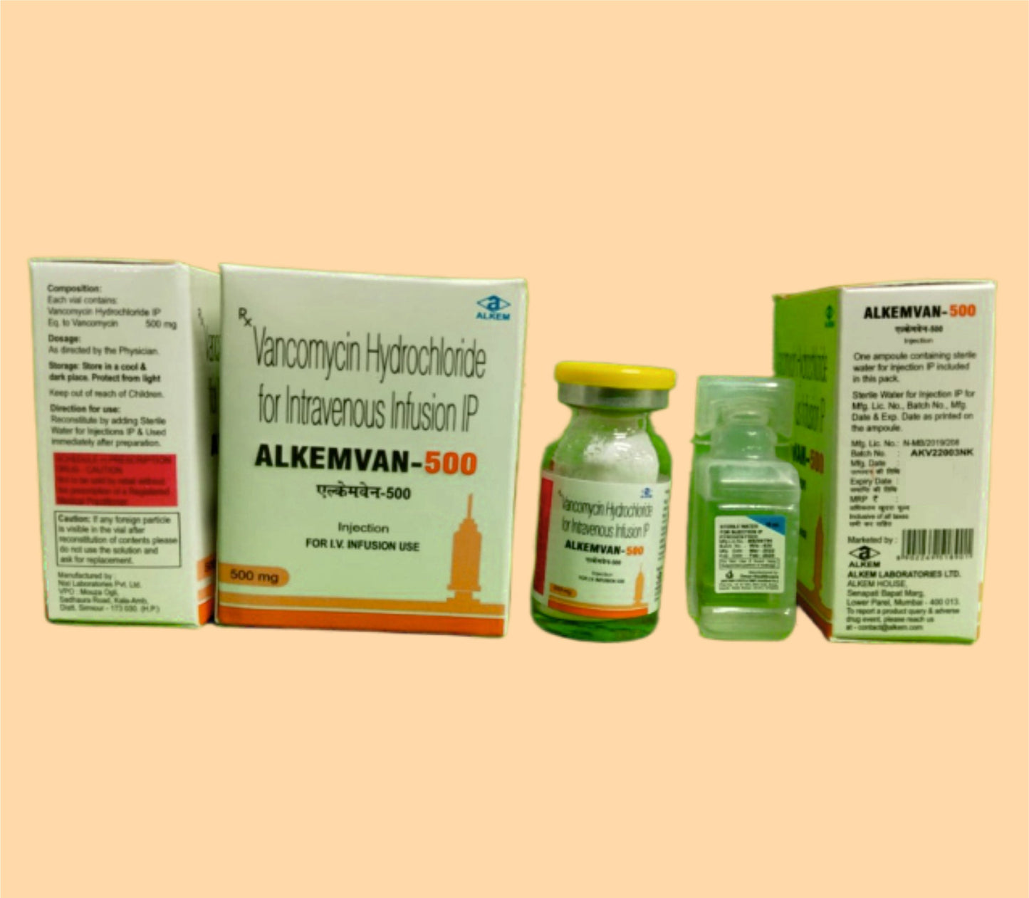 ALKEMVAN-500 INJECTION (VIAL) (VIAL Vancomycin Hydrochloride 500 mg by Alkem