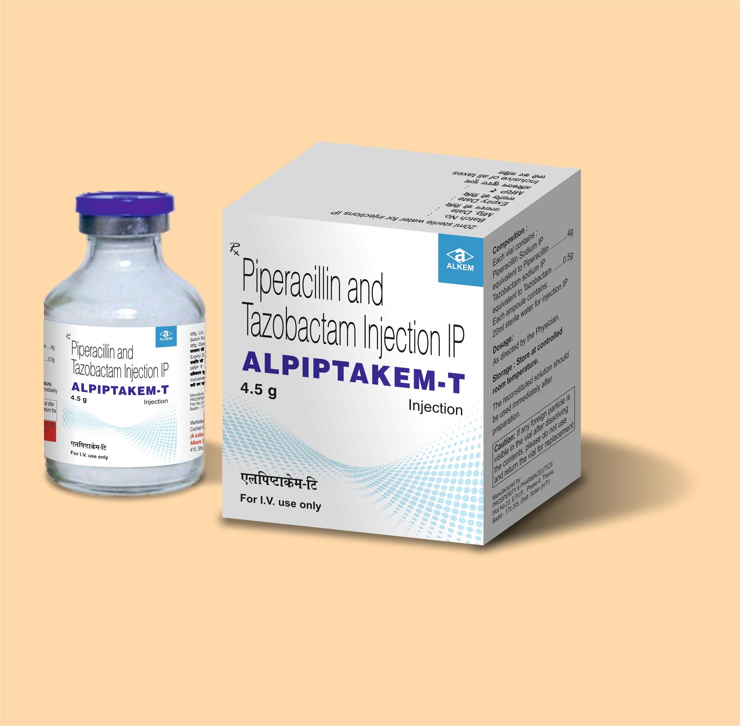 ALPIPTAKEM-T INJECTION (VIAL) (VIAL Piperacillin 4 g + Tazobactam 0.5 g by Alkem