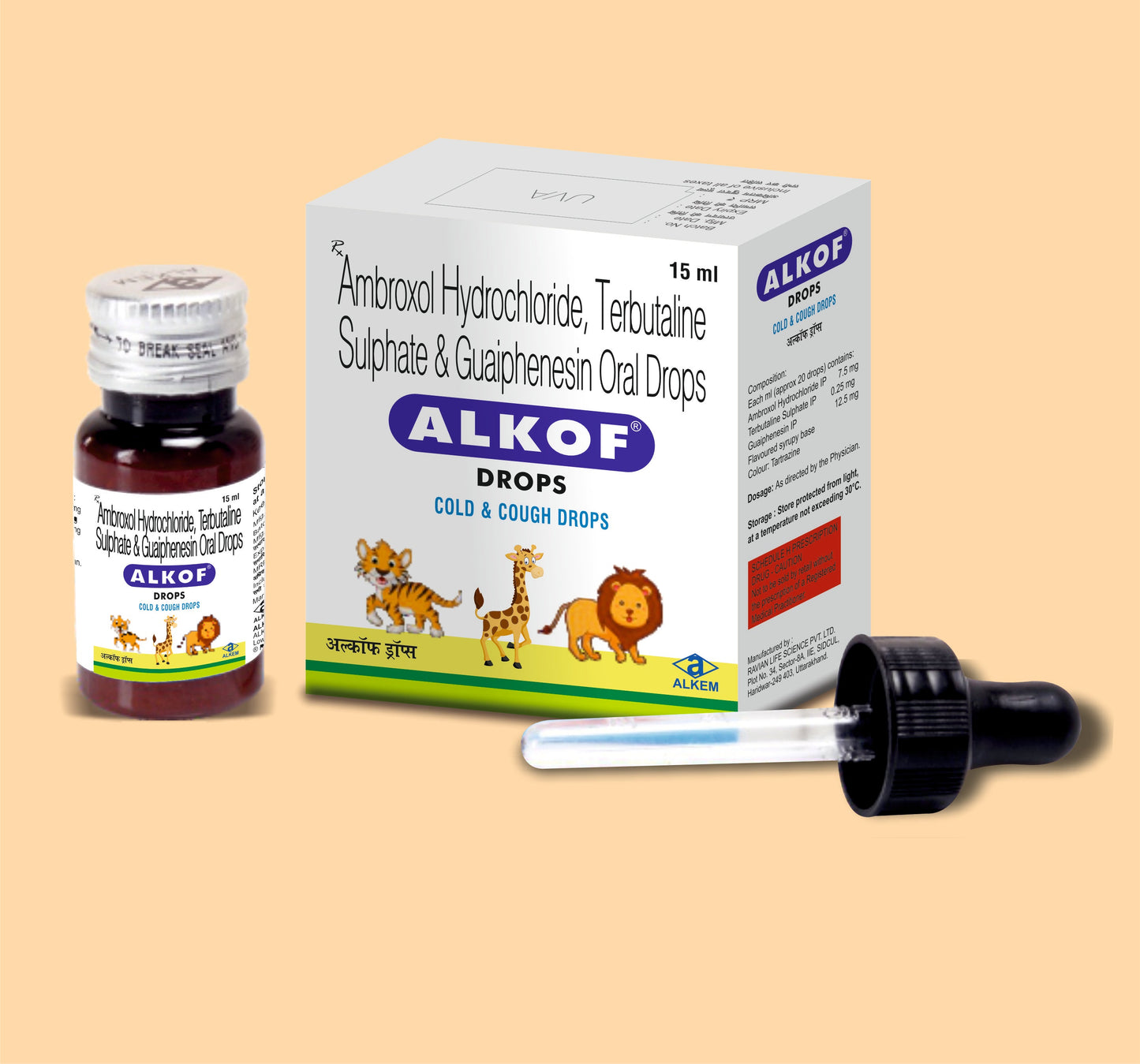 ALKOF DROPS 15ML (15 ML Ambroxol 7.5 mg + Terbutaline 0.25 mg + Guaiphenesin 12.5 mg by Alkem