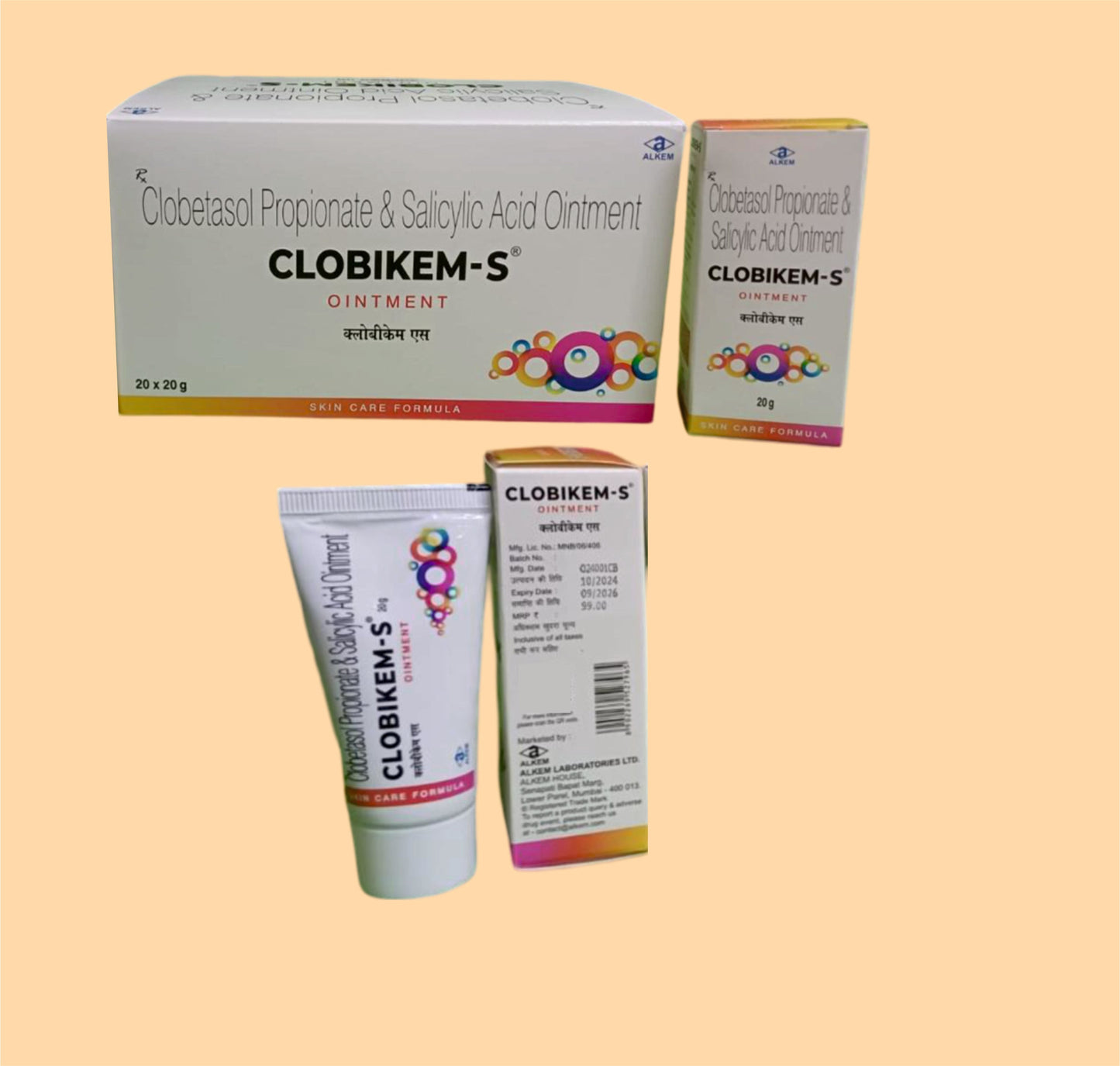 Clobikem-S Ointment (20 gm Clobetasol Propionate 0.05% w/w + Salicylic Acid 3% w/w by Alkem