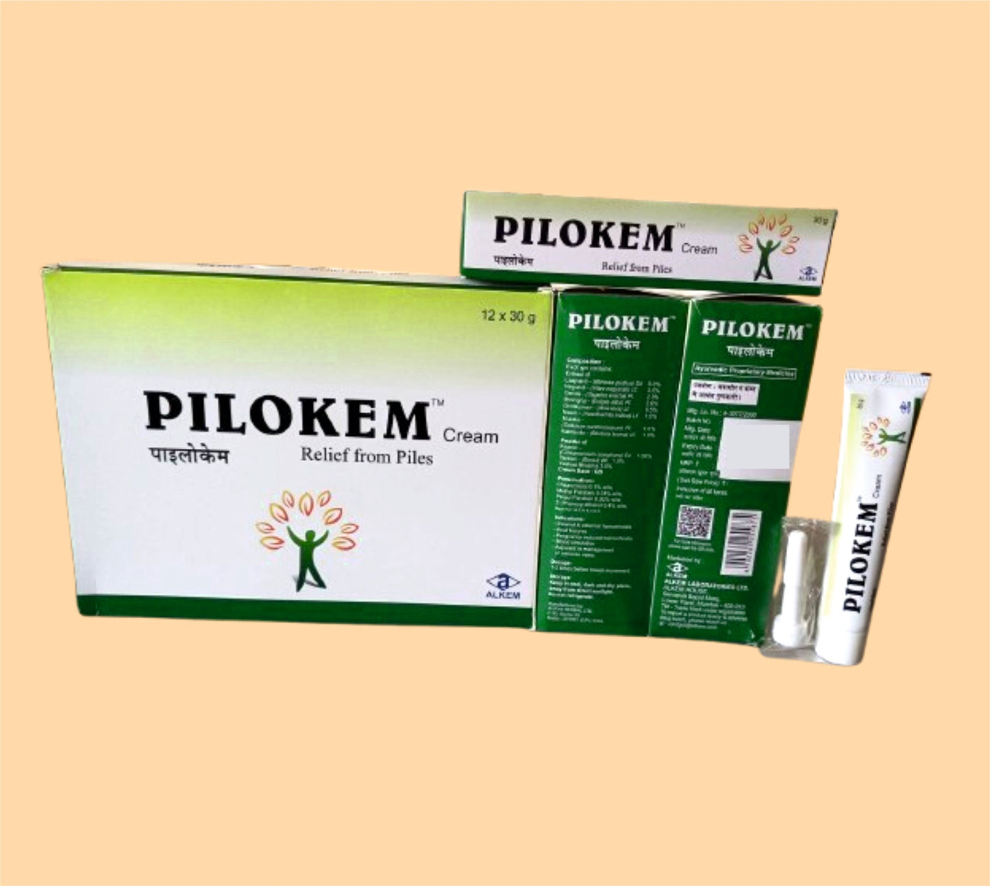 Pilokem Cream (30 gm Ayurvedic Piles Cream by Alkem