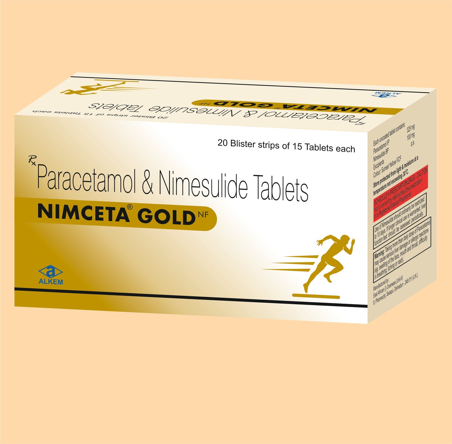 NIMCETA GOLD NF TABLET (15'Lİ) (15'li Nimesulid 100 mg + Parasetamol 325 mg, Alkem üretimi)