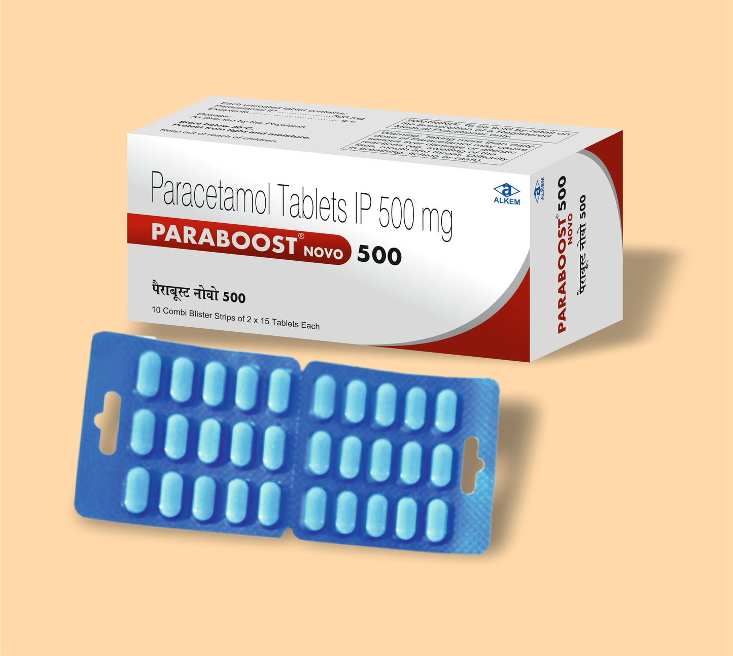 PARABOOST NOVO 500 TABLETS (15’S) (15's Paracetamol 500 mg by Alkem