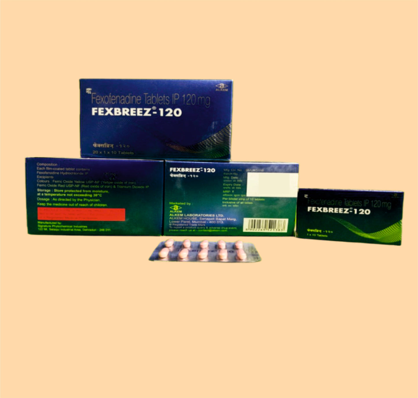 FEXBREEZ 120 Tablets 10'S (10's Fexofenadine Hydrochloride 120 mg by Alkem