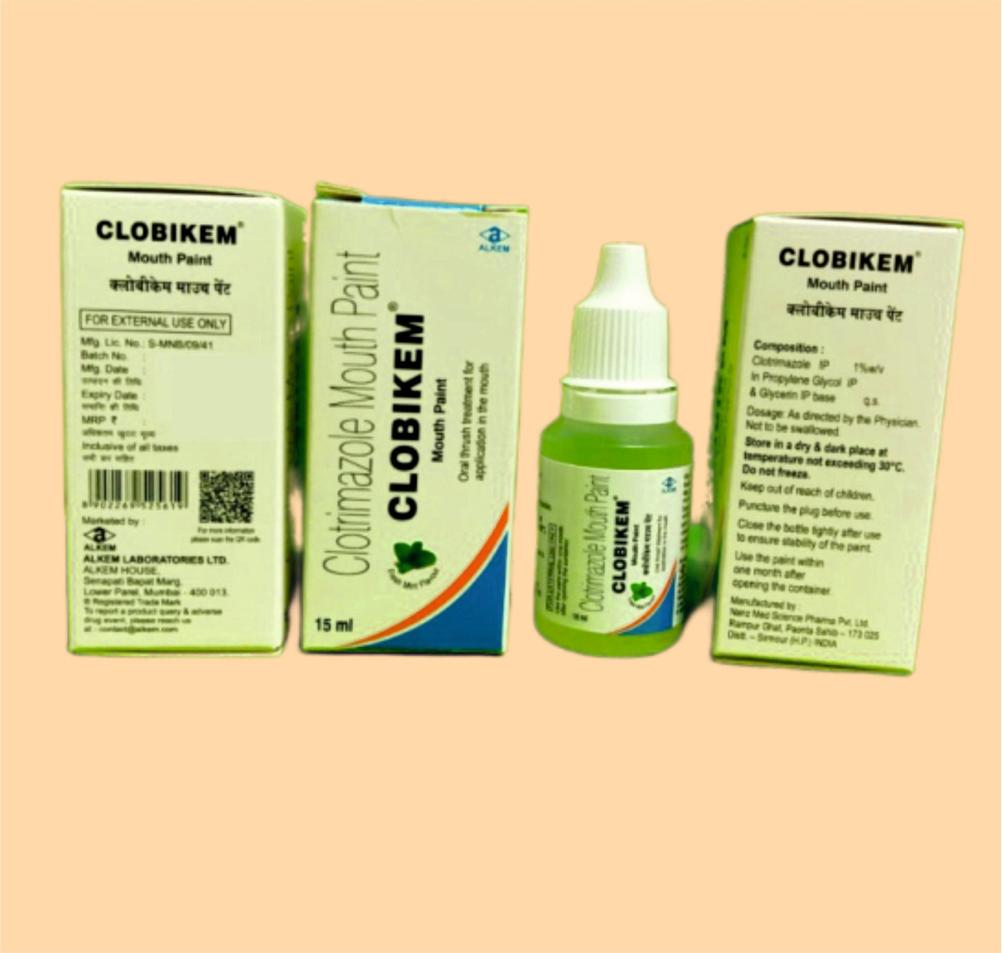 CLOBIKEM MOUTH PAINT (15ML Clotrimazole 1% by Alkem