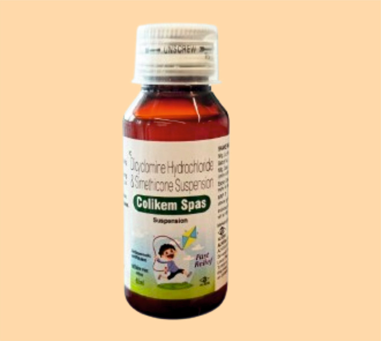 COLIKEM SPAS SUSPENSION (60 ml Dicyclomine Hydrochloride 10 mg + Simethicone 40 mg by Alkem