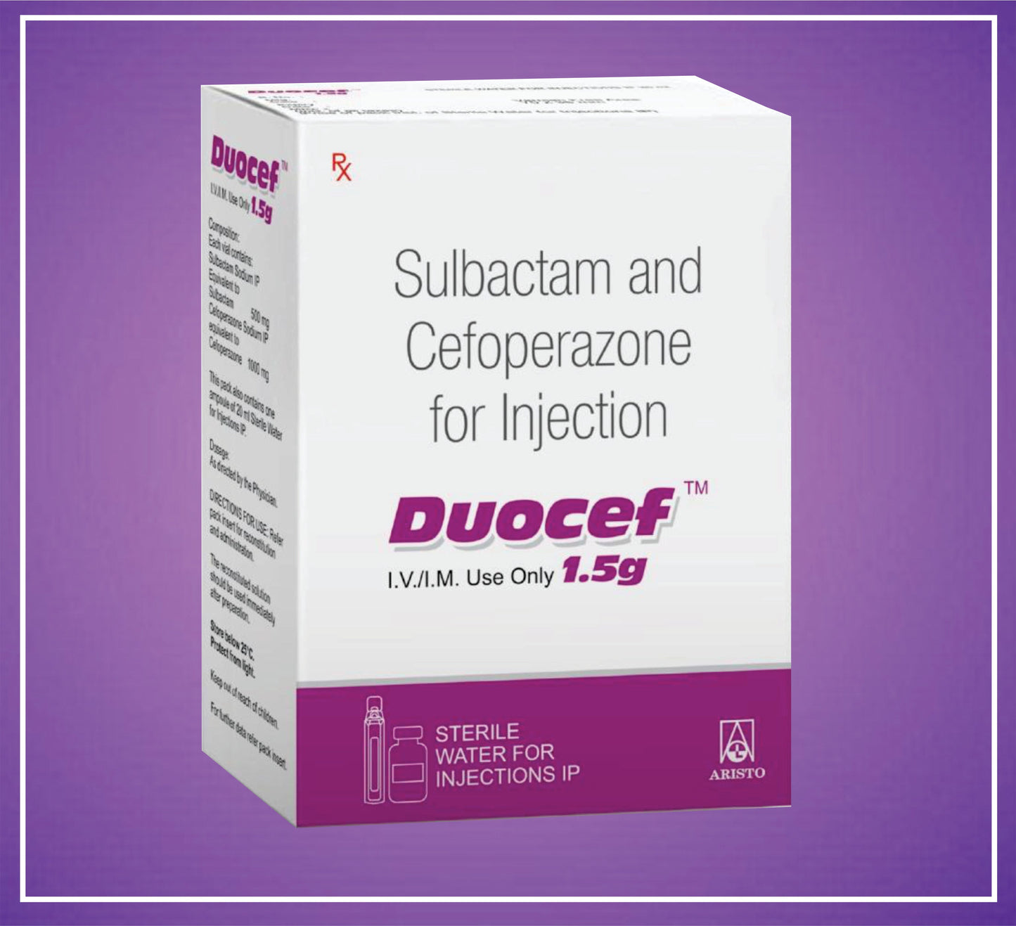 Duocef 1.5 gm (سلبكتام وسيفرادين 1.5 جم) من أريستو