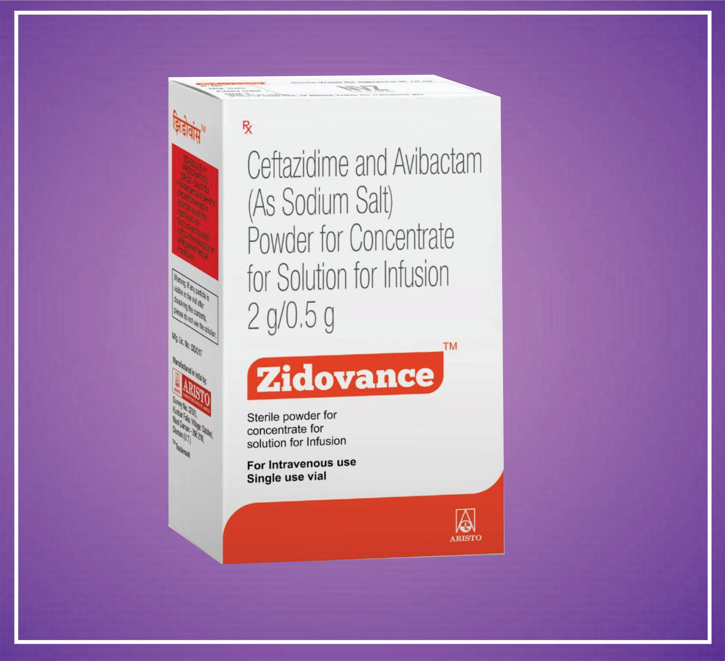 ZIDOVANCE 2.5 gm ( Avibactum + Ceftazidium ) by Aristo