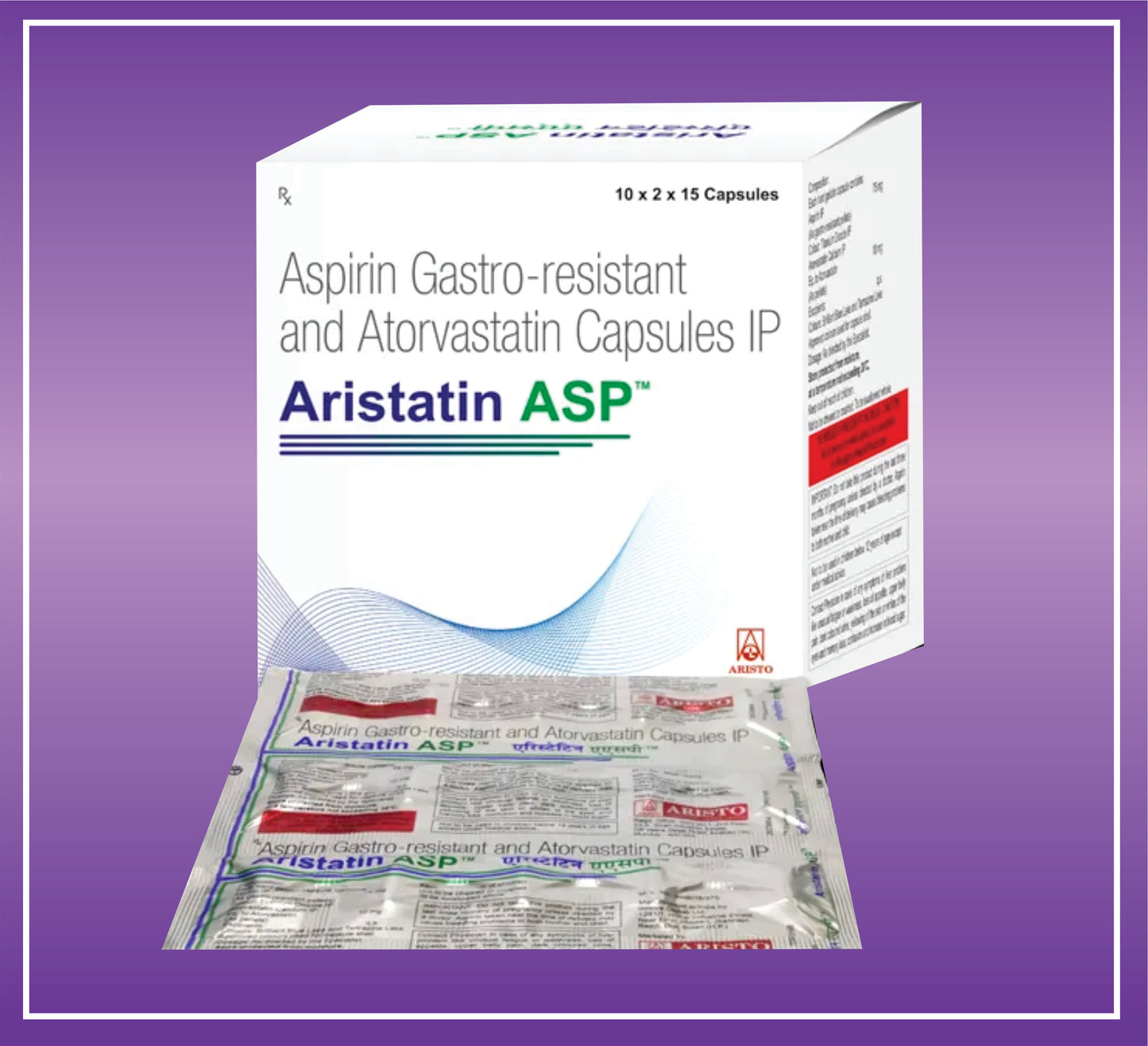 Aristatin ASP 10/75 Cap (10x2x15) Atorvastatin 10mg + Aspirin 75mg by Aristo