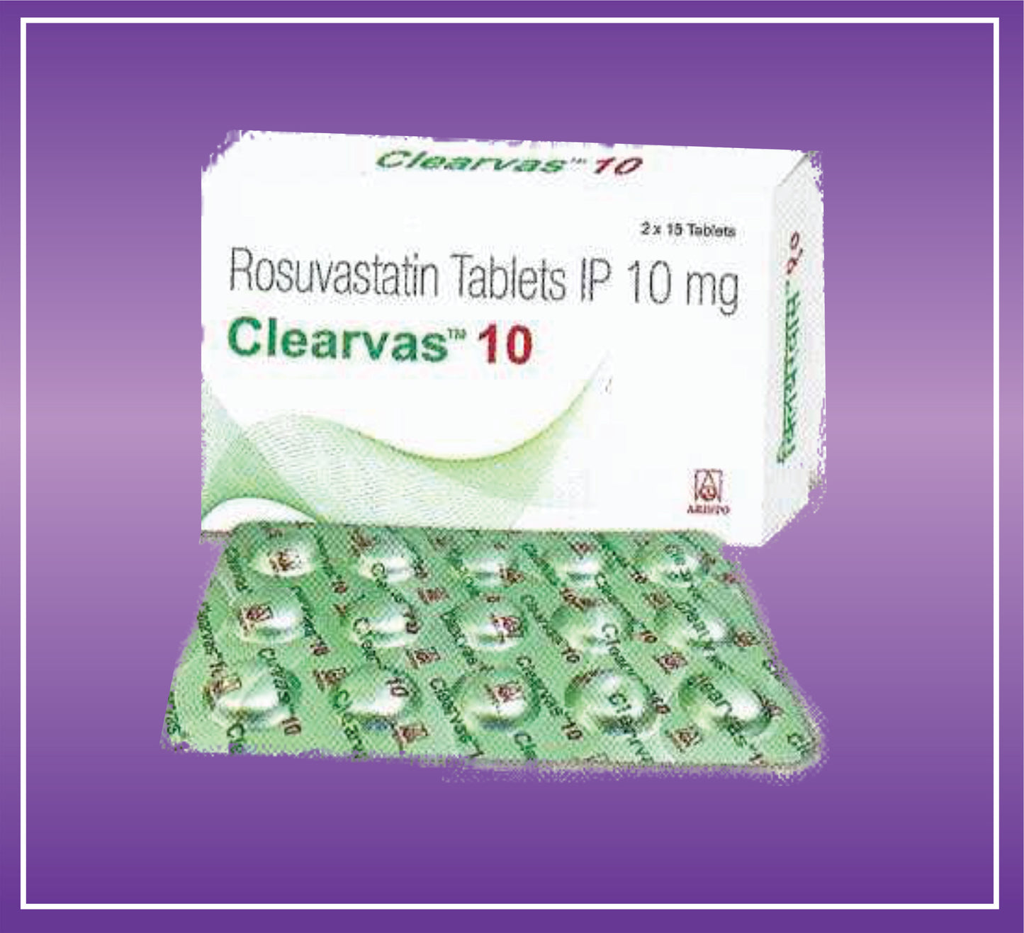 Clearvas 10 Tab (10x2x15) Rosuvastatin 10mg by Aristo