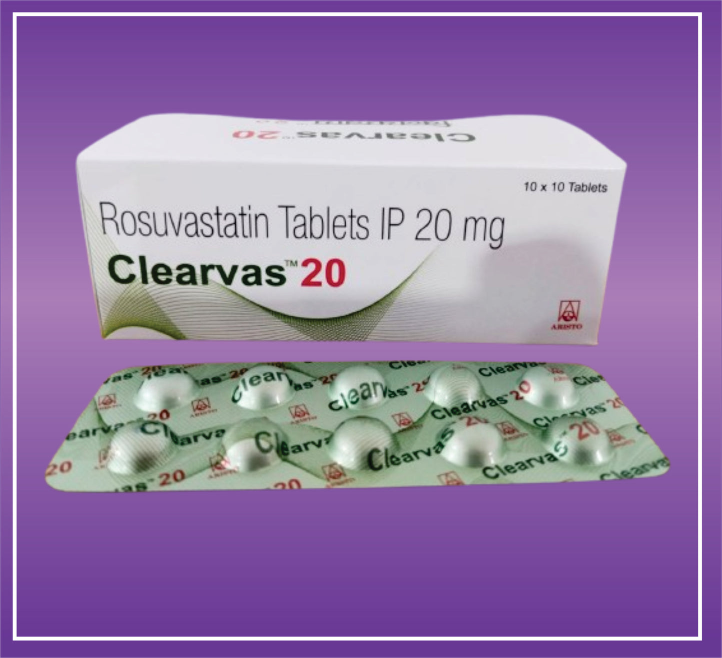 Clearvas 20 Tab (10x10) Rosuvastatin 20mg by Aristo