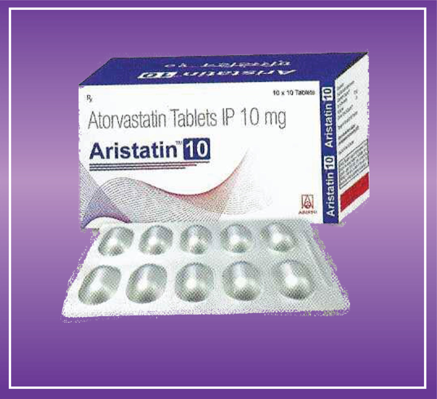 Aristatin 10 Tab (10x10) Atorvastatin 10mg by Aristo
