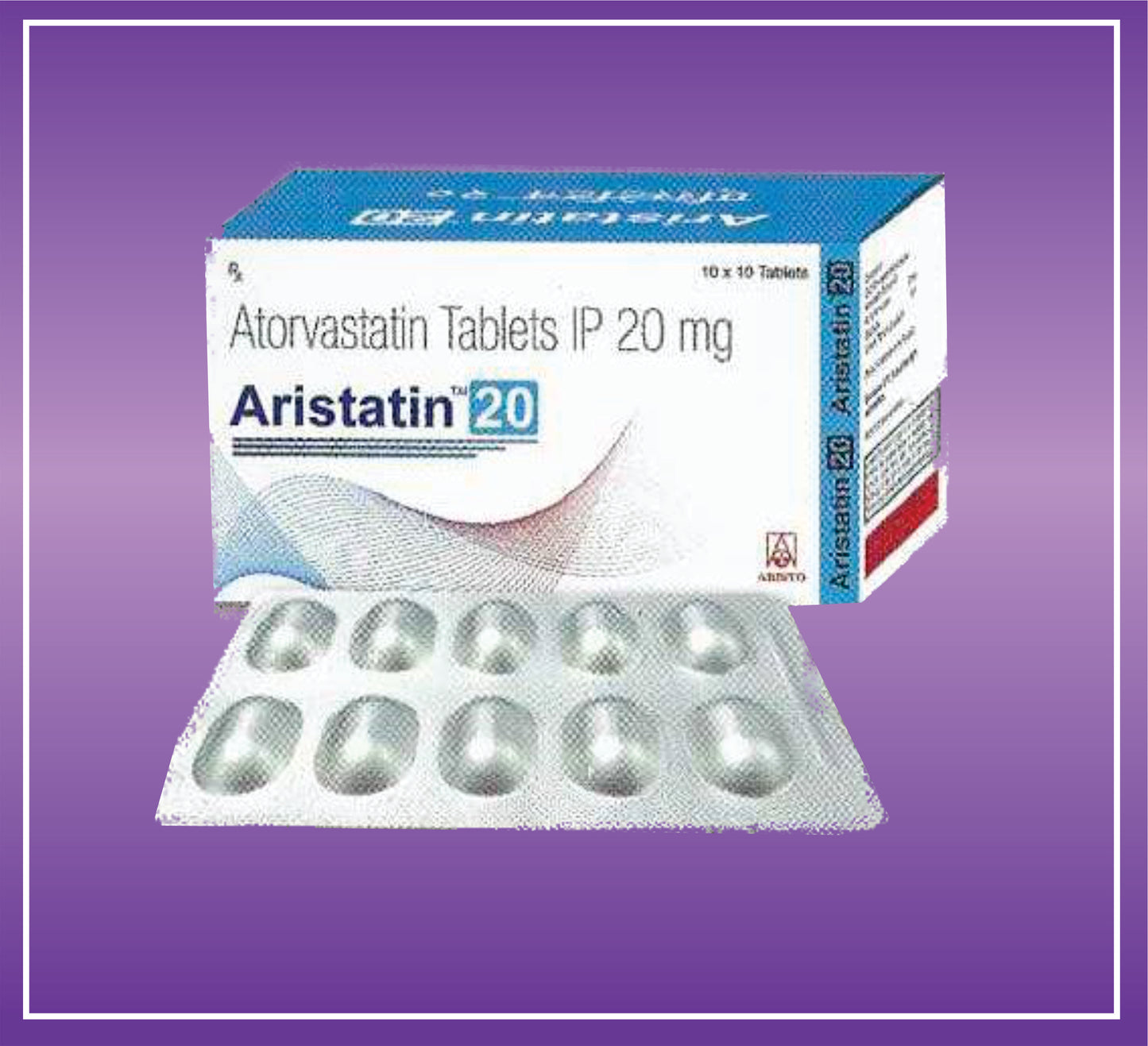 Aristatin 20 Tab (10x10) Atorvastatin 20mg by Aristo