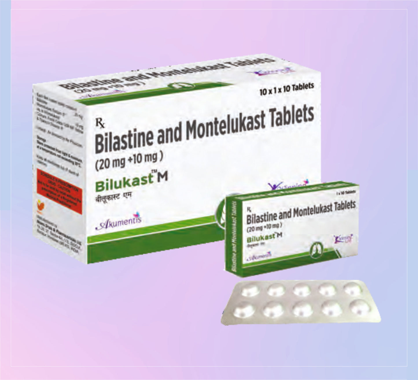 Bilukast-M Tablet (Alu) 10x1x10 Montelukast 10 Mg + Bilastine 20 Mg by Akumentis