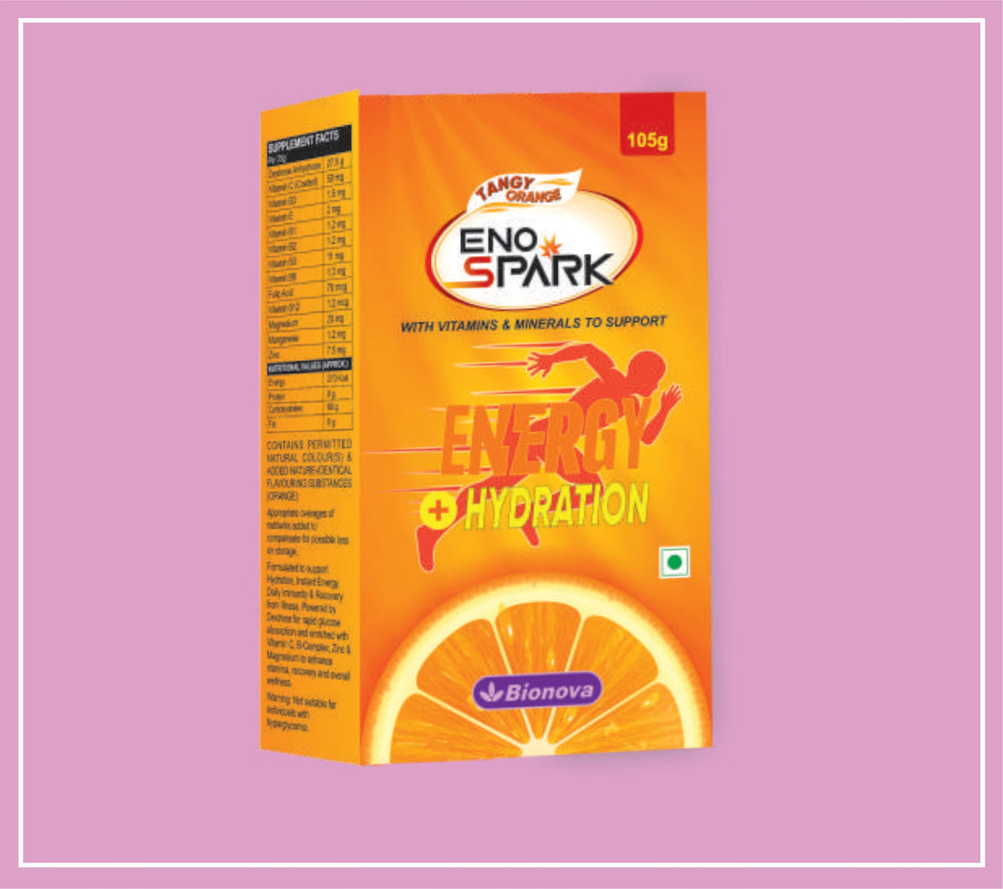 ENOSPARK ORANGE 105 g (Glucose, Vitamins & Minerals) by Bionova