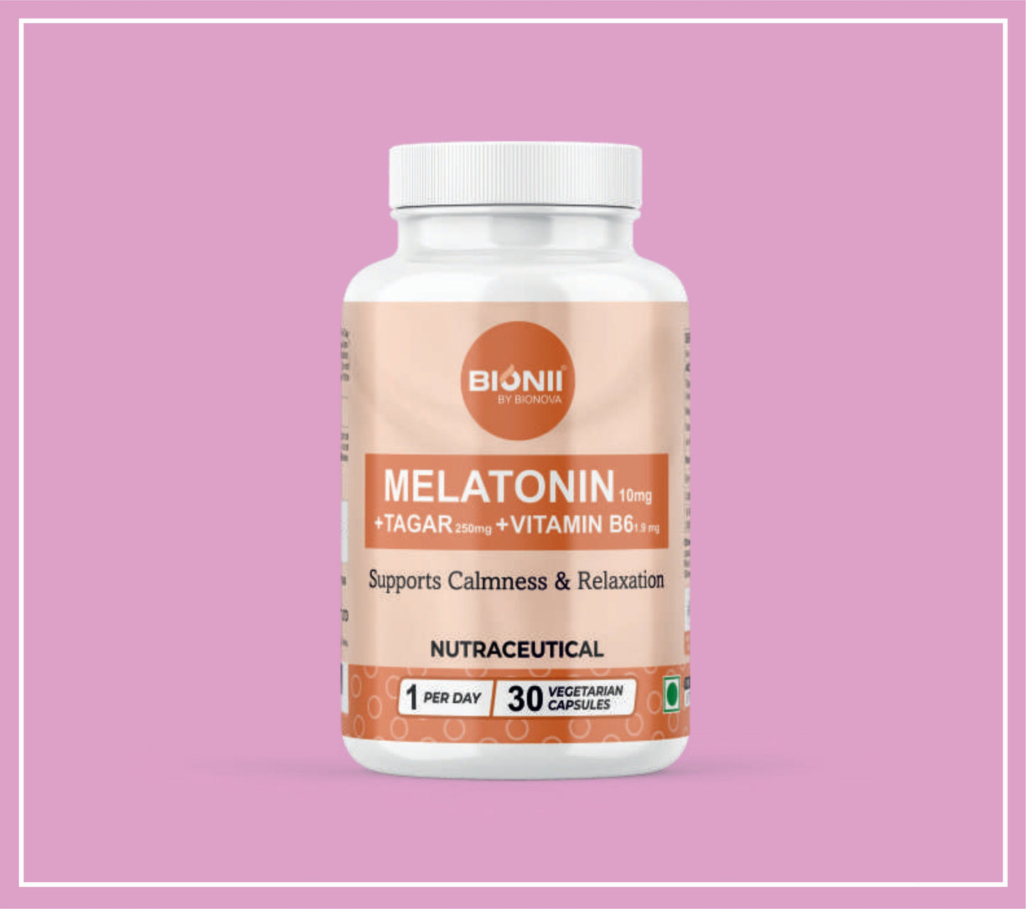 MELATONIN MG + TAGAR 250 MG + VITAMIN B6 1.9 MG CAPS 30's (Melatonin 10mg, Tagar 250mg, Vitamin B6 2mg) by Bionova