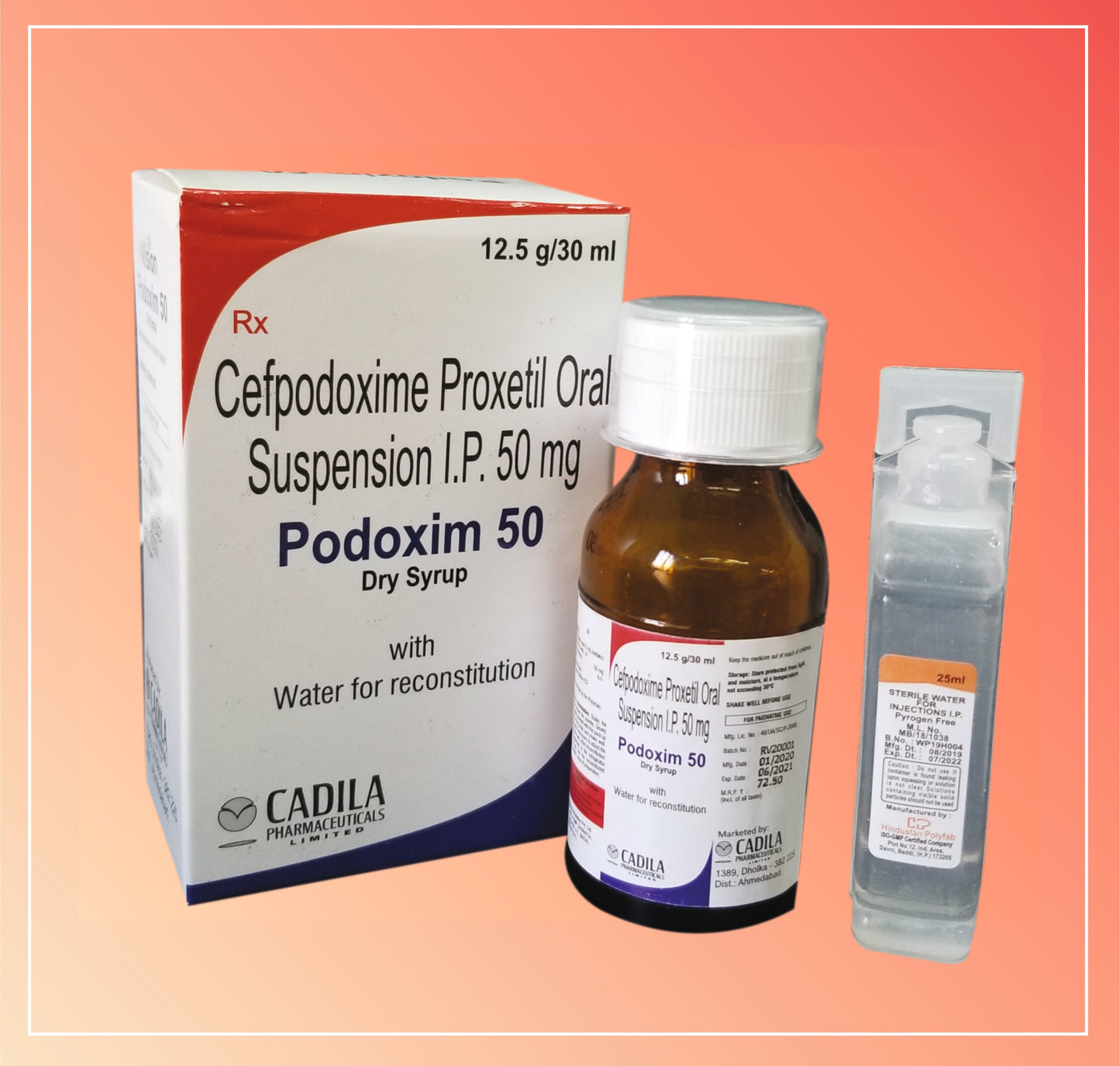 PODOXIM 50MG DRY SYRUP (30 ml ) Cefpodoxime 50 mg/5 ml (with WFR)