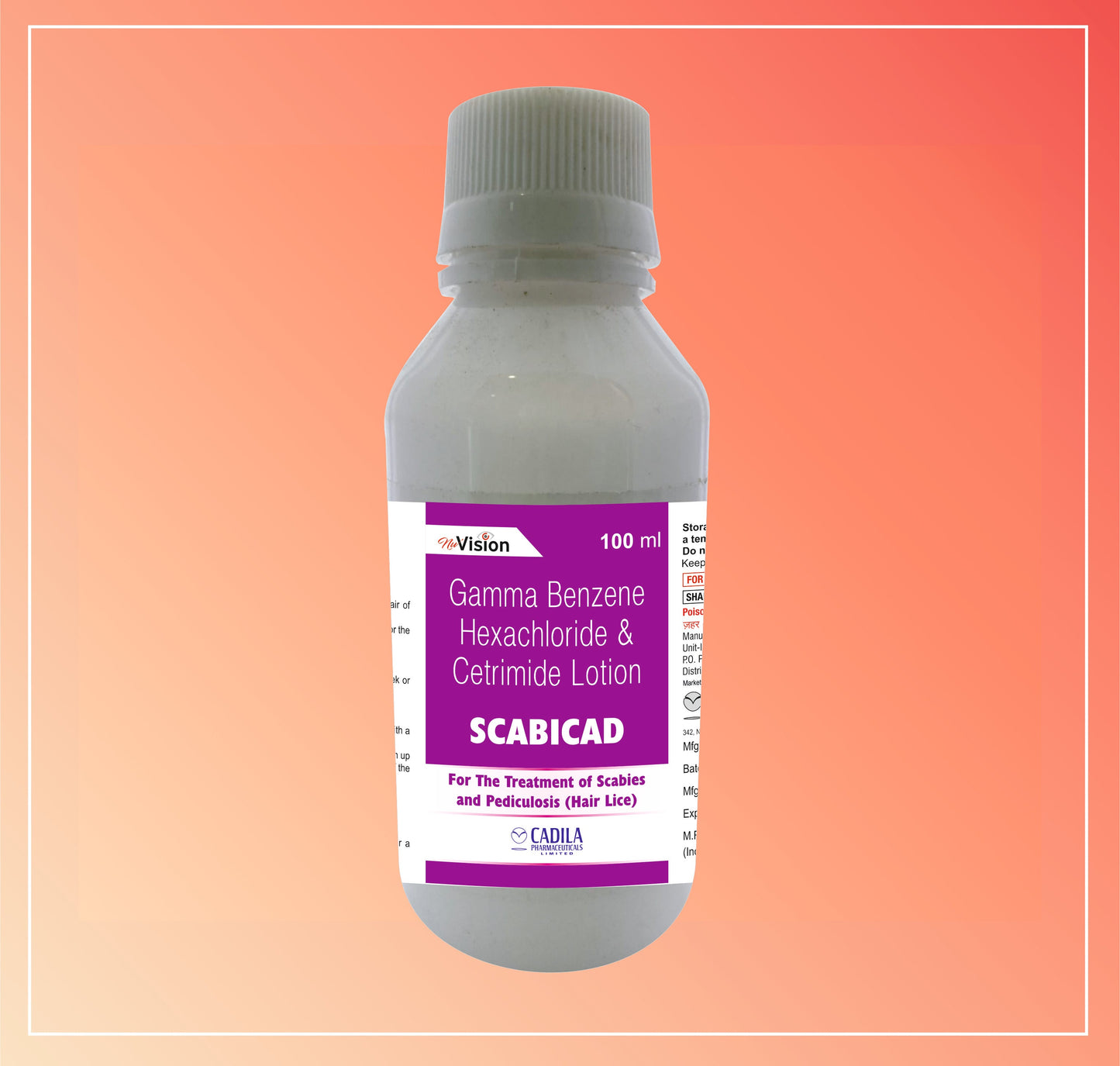 SCABICAD LOSYON 100 ML (100 ML) Gama Benzen Hekzaklorür %1 a/h+ Setrimid %0.1 a/h Losyon
