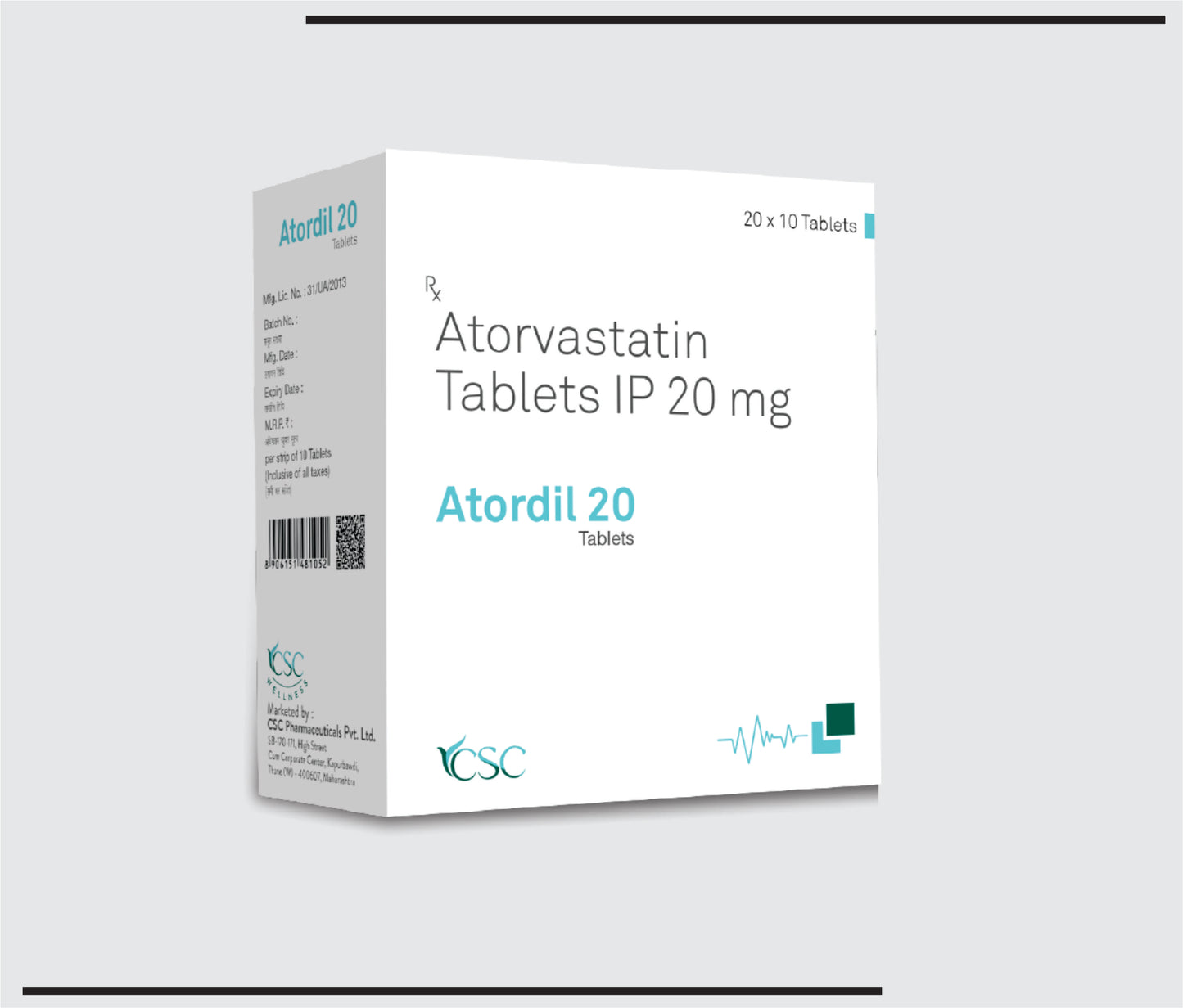 Atordil 20 (20x10 )Atorvastatin Calcium 20mg by CSC