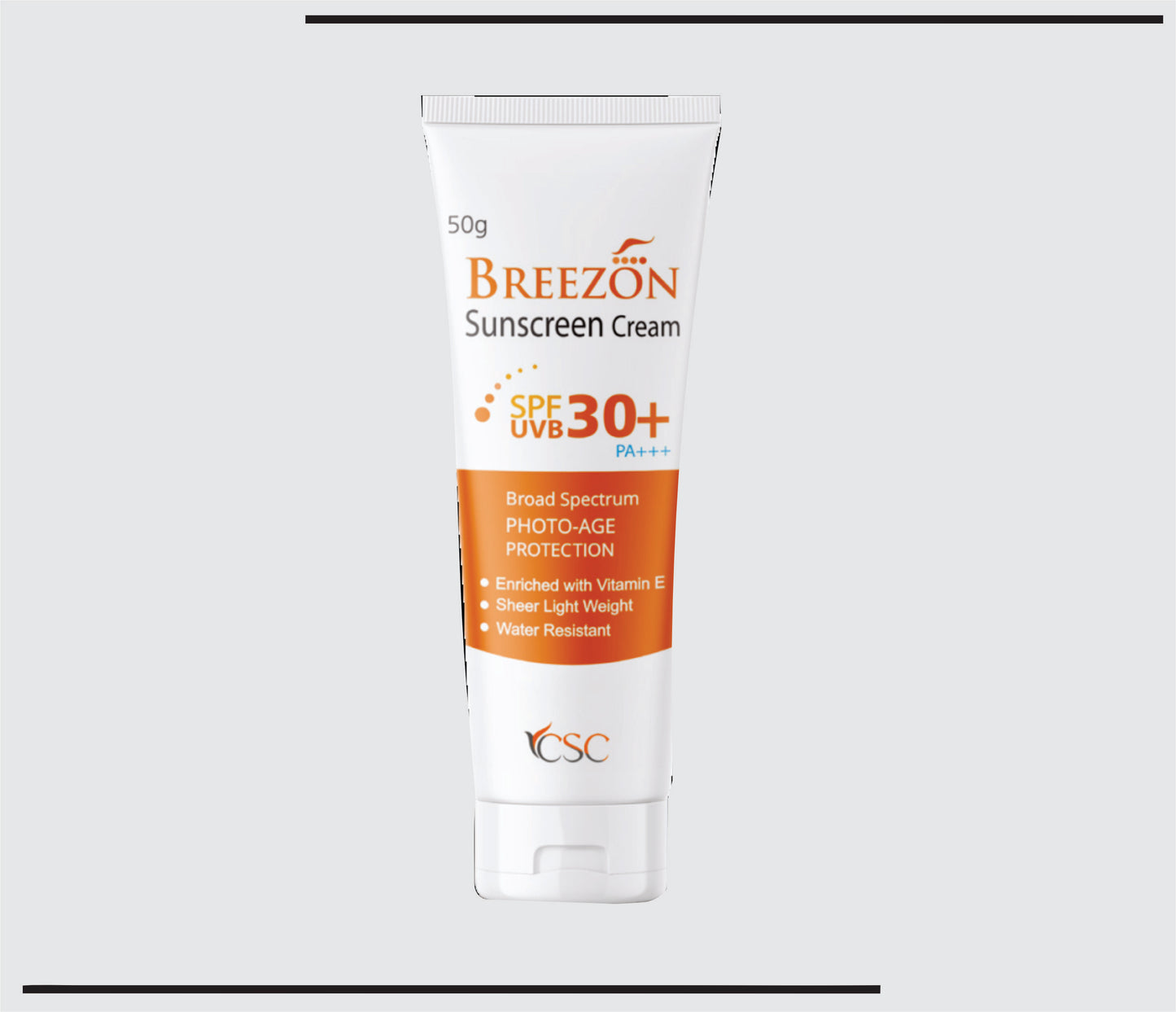 Breezon SPF 30+ (50g )Octyl methoxy cinnamate, Benzophenone-3, Avobenzone, titanium dioxide & Vitamin E by CSC