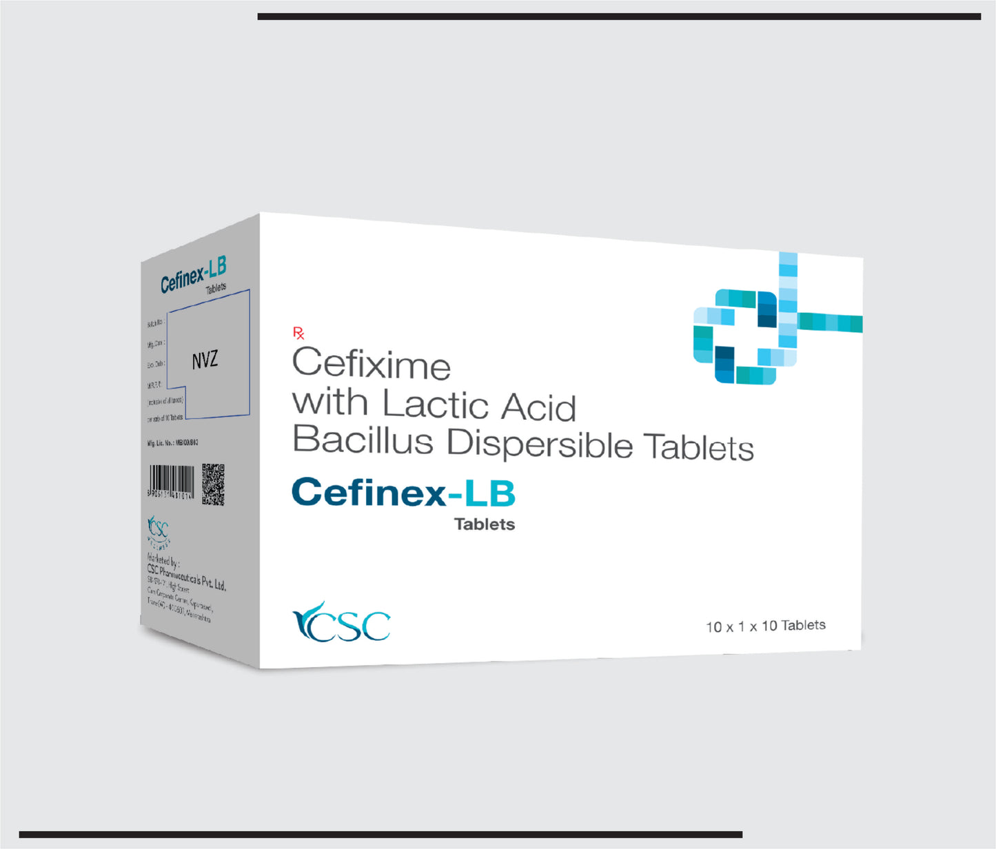 Cefinex LB (10x1x10 )Ceffixime 200 mg +Lactic Acid Bacillus 60 millions Spores by CSC