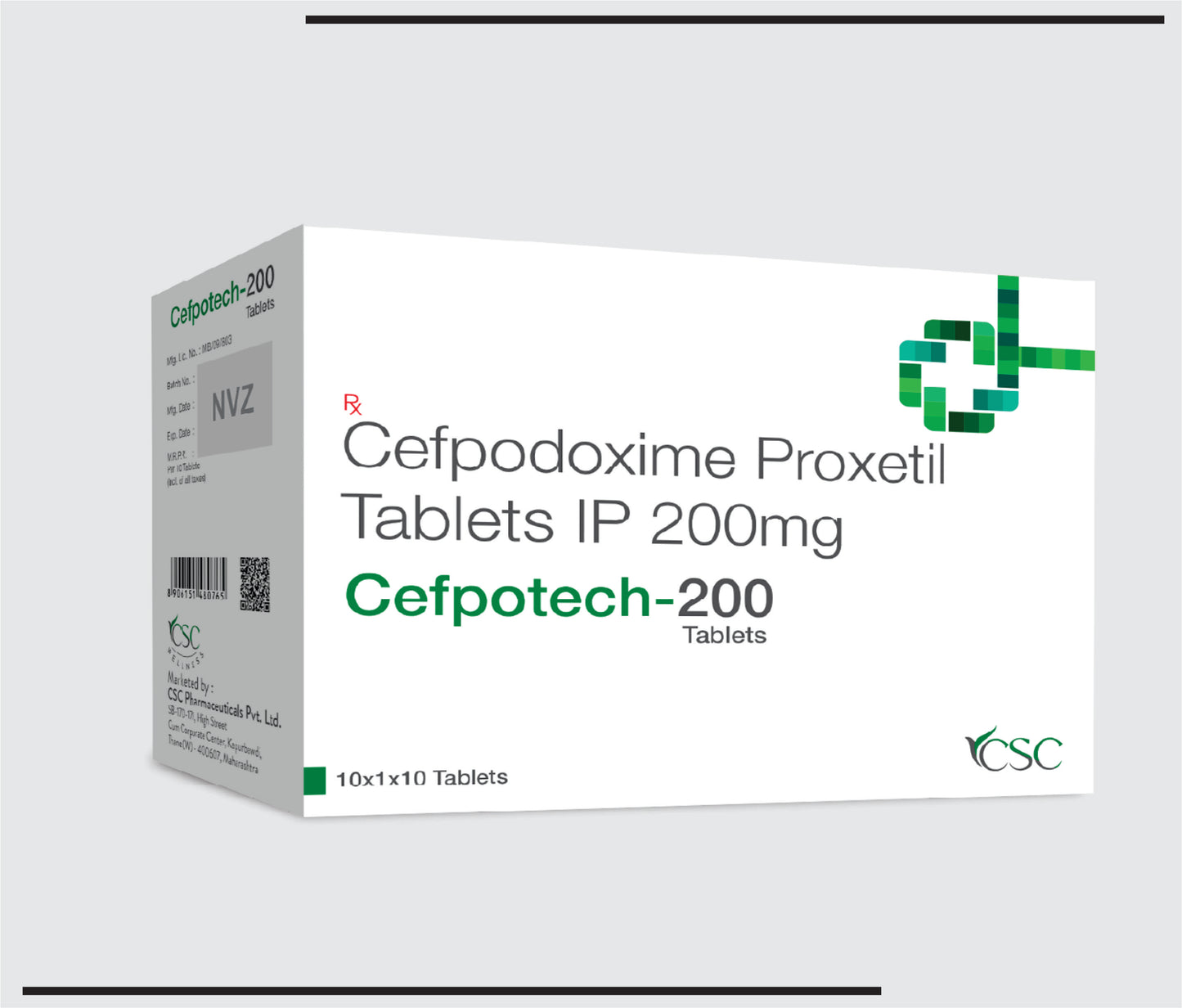 Cefpotech 200 (10x1x10 )Cefpodoxime 200mg by CSC