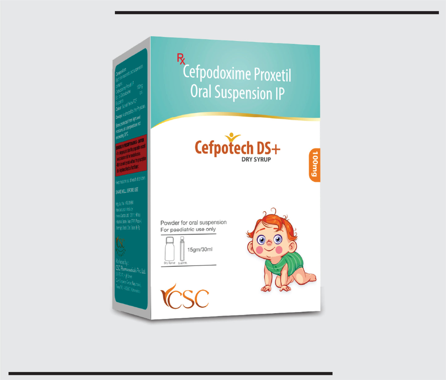 Cefpotech DS + (30 ml )Cefpodoxime 100mg by CSC