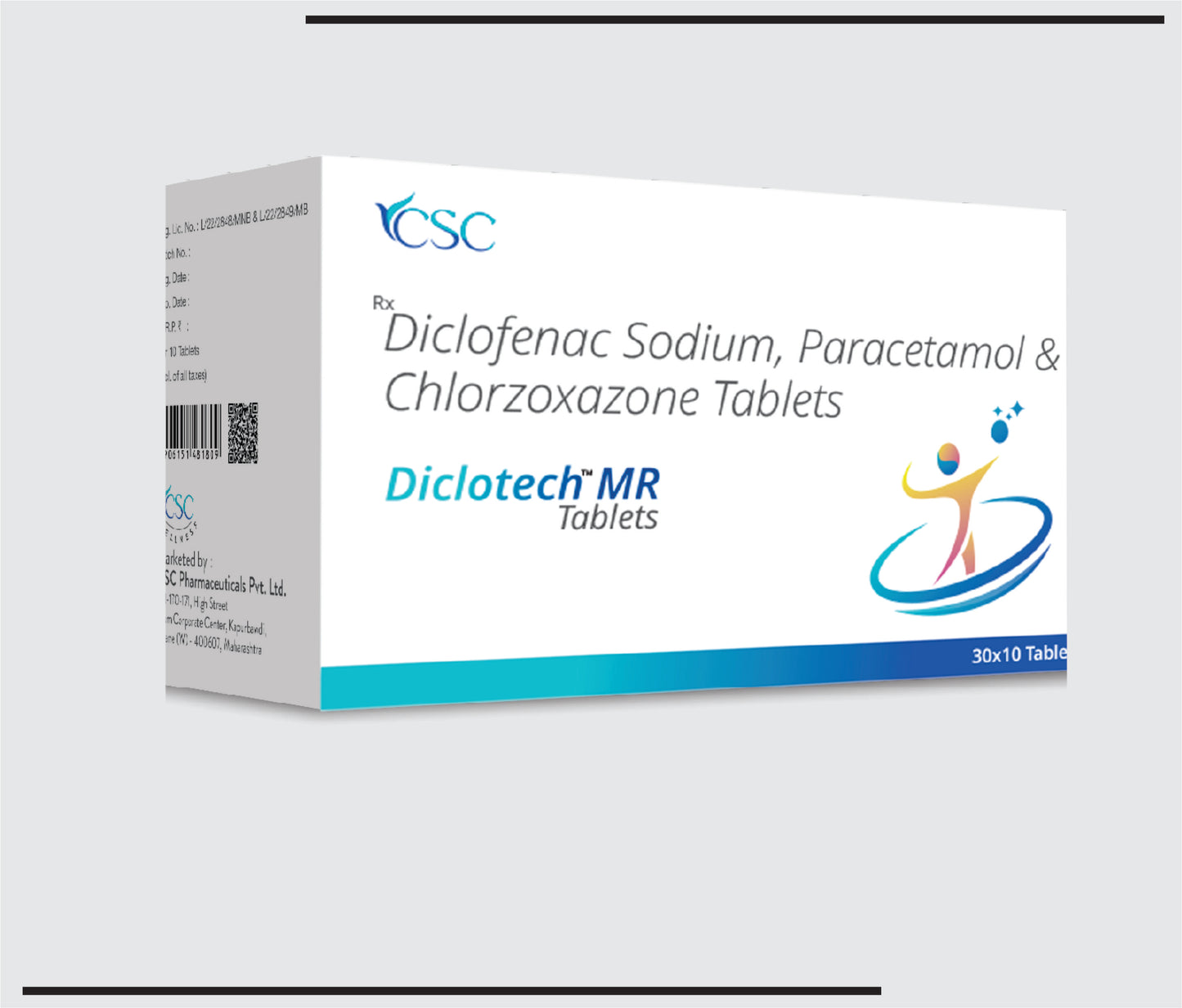 Diclotech MR (30x10 )Diclofenac 50 mg + Paracetamol 325 mg + Chlorzoxazone 250mg by CSC