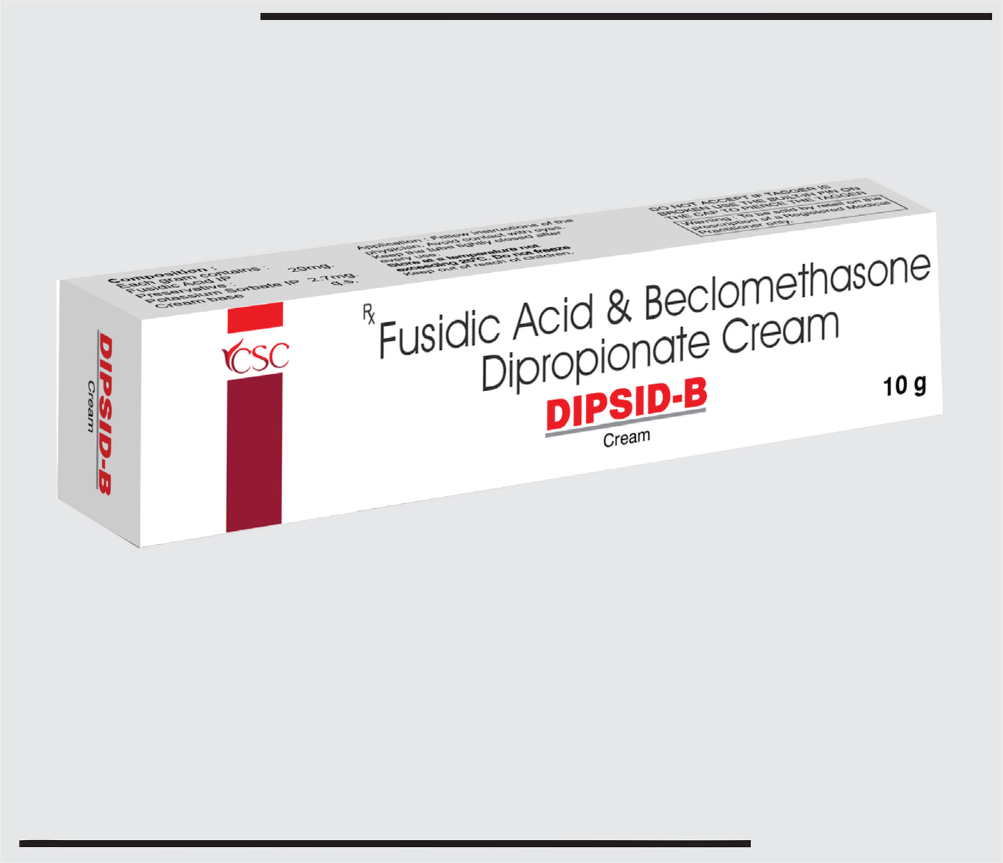 Dipsid-B (10g )Fusidic Acid & Beclomethasone Dipropionate Cream by CSC