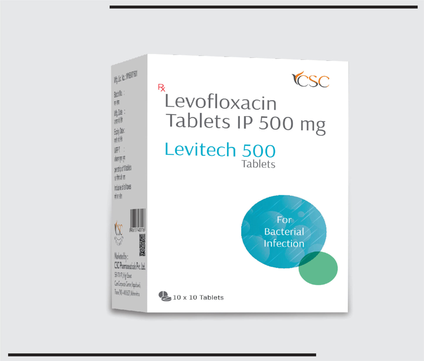 Levitech 500 (10x10 )Levofloxcin 500mg Tablets by CSC
