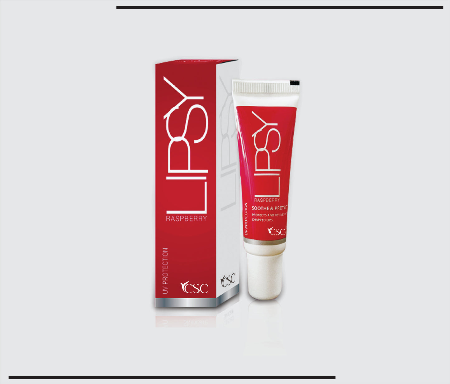 Lipsy (10g )Raspberry Flavour Lipbalm with SPF by CSC