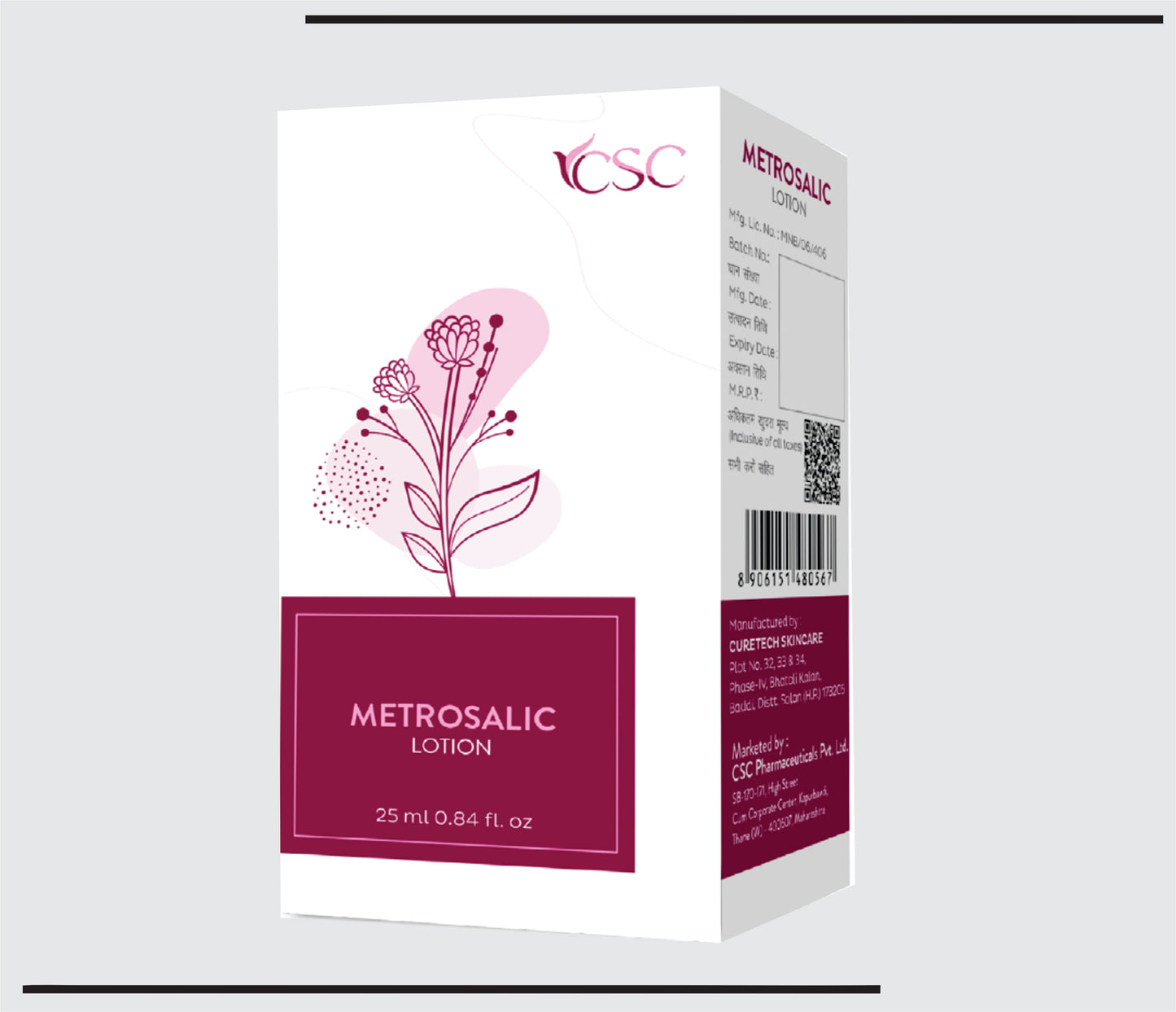 Metrosalic Lotion (25ml )Clobetasol Propionate 0.05% + Salicylic Acid 2% by CSC