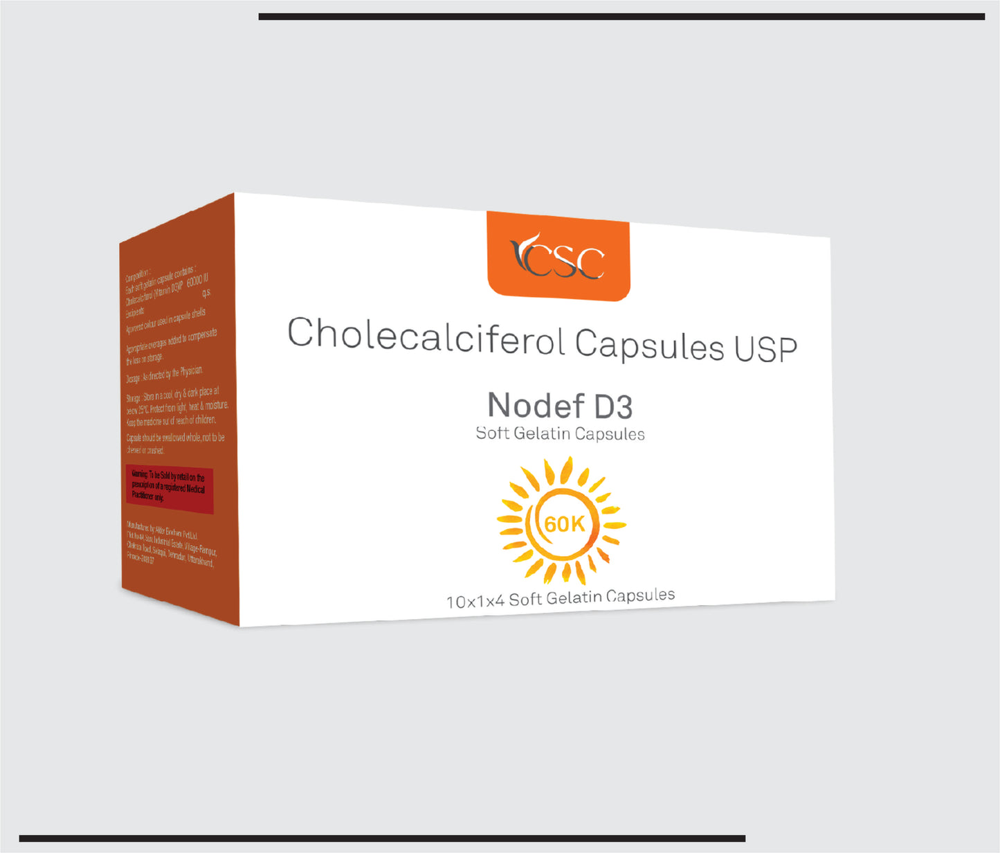 NoDef D3 (10x1x4 )Vitamin D3 60000 IU by CSC