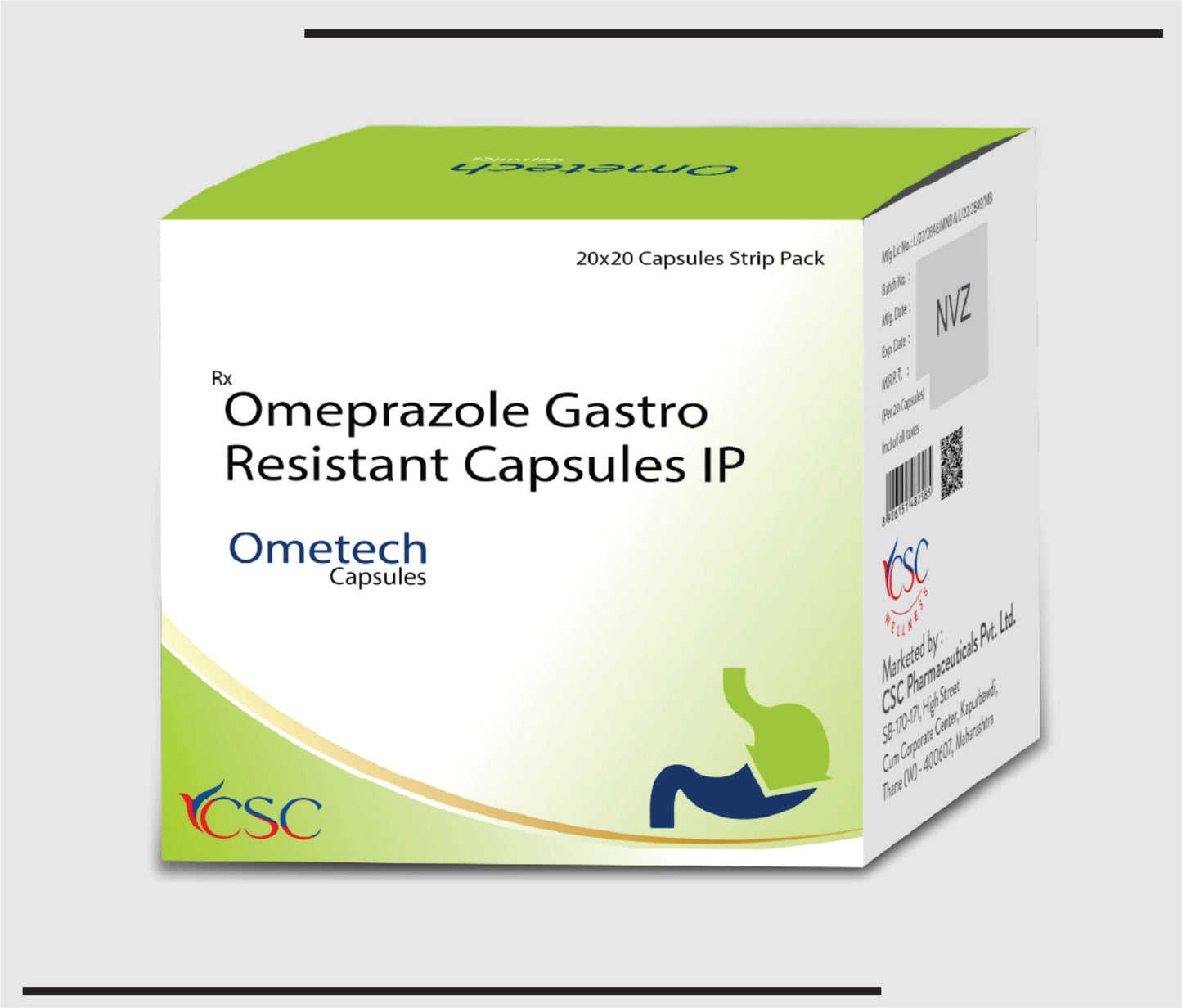 Ometech (20x20 )Omeprazole 20 mg Gastro-Resistant by CSC