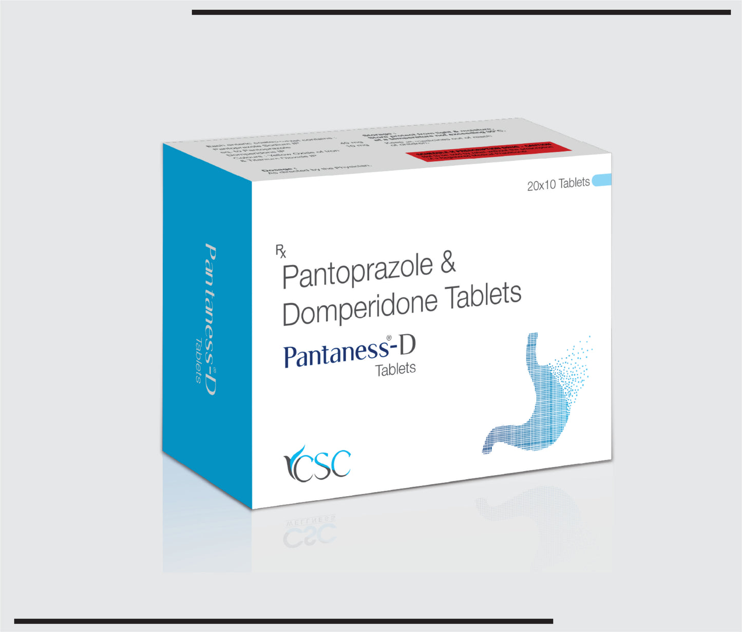 Pantaness D (20x10 )Pantoprazole 40 mg + Domperidone 10 mg by CSC