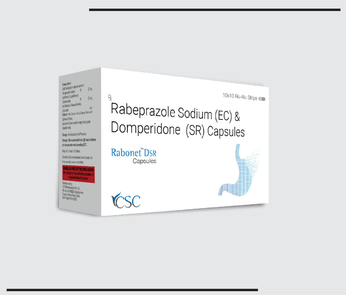 Rabonet DSR (10x10 )Rabeprazole 20 mg + Domperidone 30 mg SR by CSC