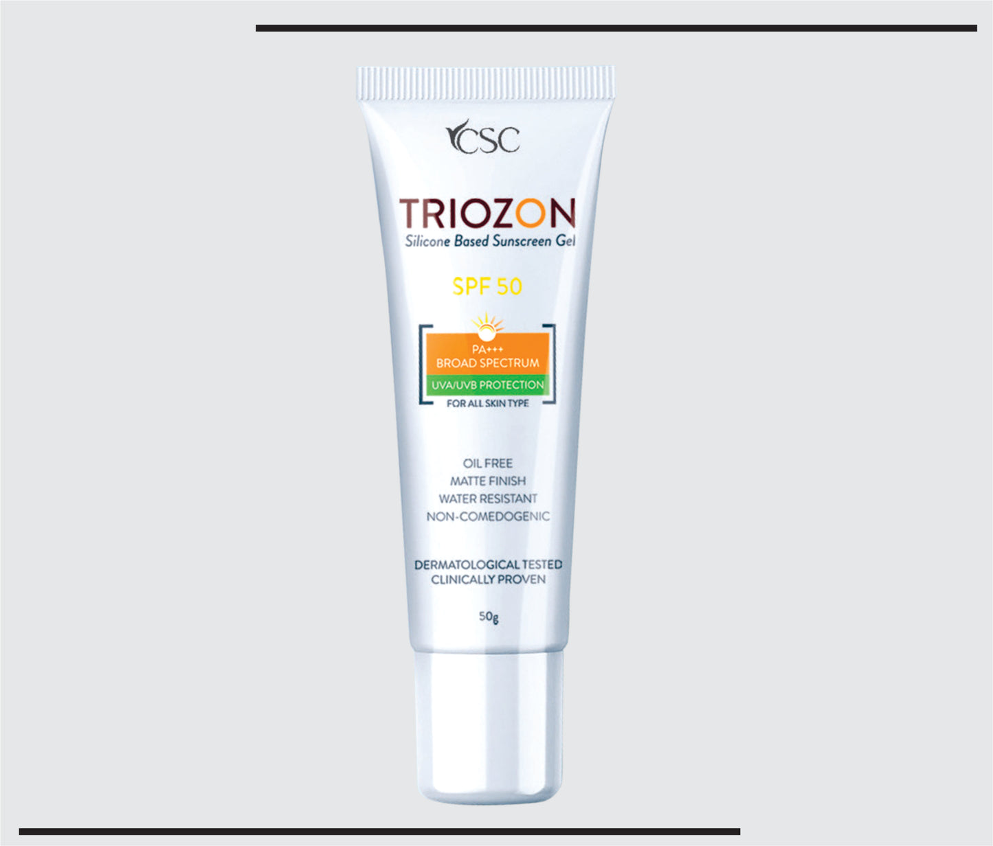 Triozon 50 (50g )Silicon based 50 SPF Sunscreen Gel by CSC