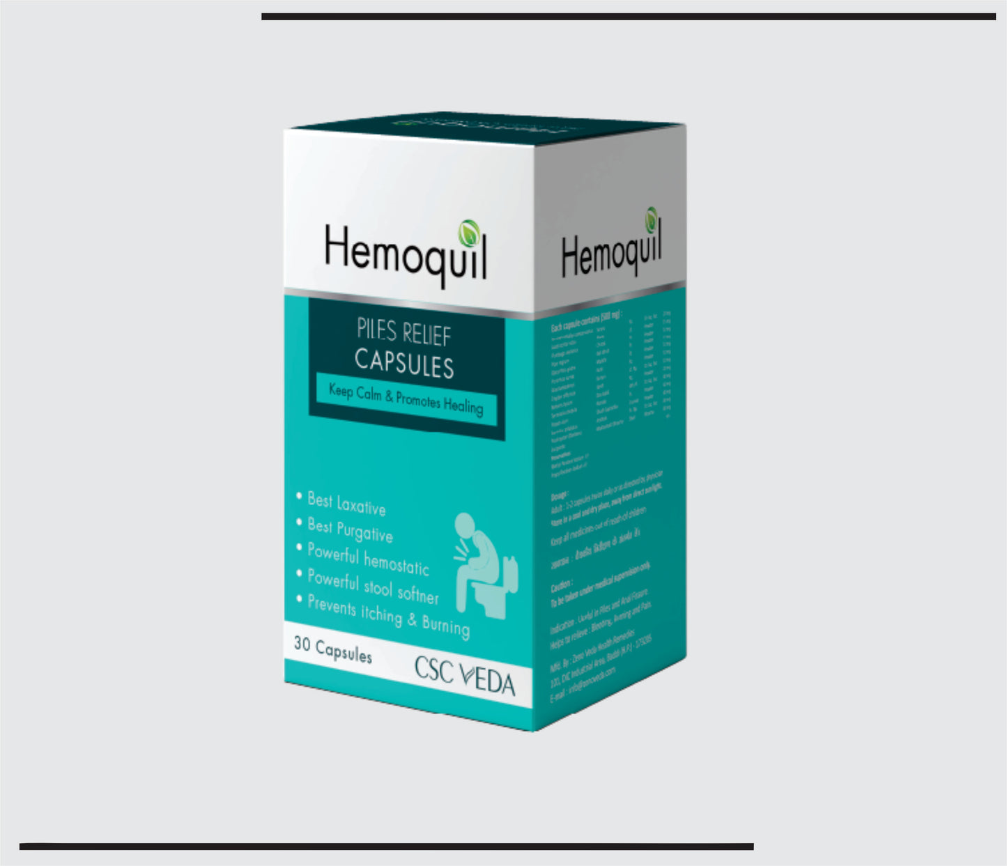 Hemoquil Plus (20g )Troxerutin 2% + Calcium Dobesilate Monohydrate 0.025% + Lignocaine Hyd. 3% + Hydrocortisone Acetate 0.25% + Zinc Oxide 5% + Phenylephrine Hyd. 0.10% by CSC