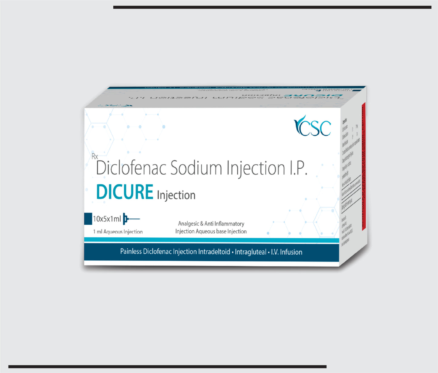 Dicure 1ML (Amp. )Diclofenac Sodium Injection 75mg/ml-1ml ampoule by CSC