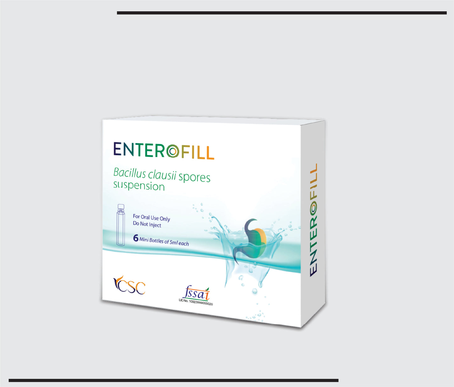 Enterofill ( 5 ml )Bacillus Clausi spores Suspension by CSC