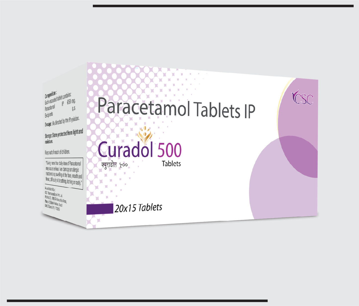 Curadol 500 (20x15 )Paracetamol 500 mg by CSC